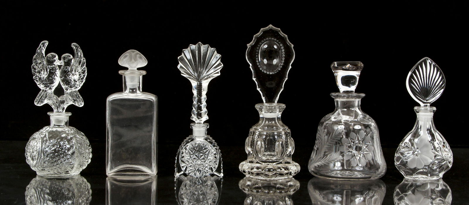 Lot of 6 Large Crystal Perfume Bottles (1 of 10)