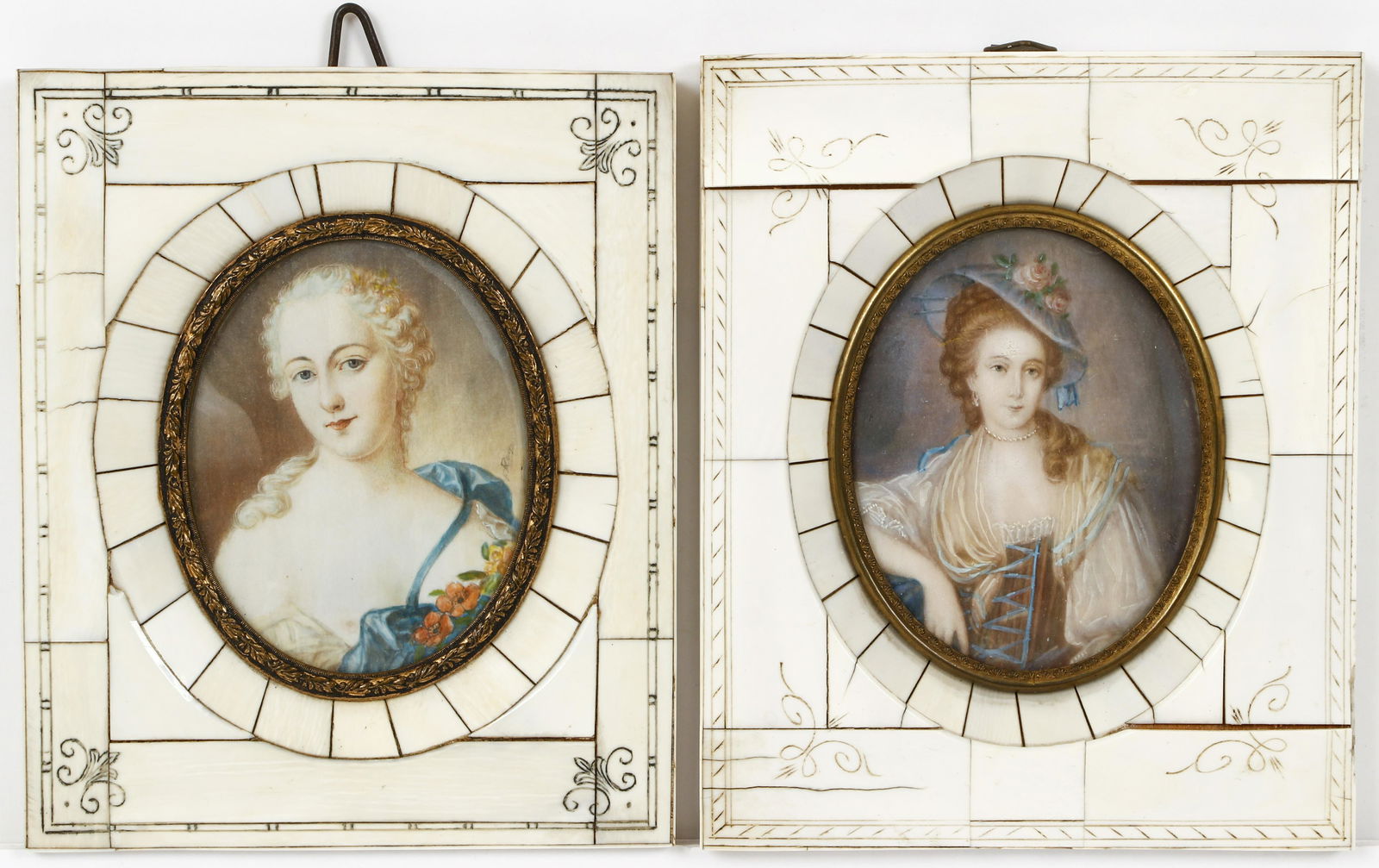 Pair of Hand-Painted Female Miniatures (1 of 3)