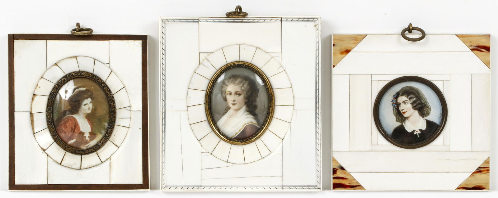 Group of Three Antique Portrait Miniatures (1 of 4)