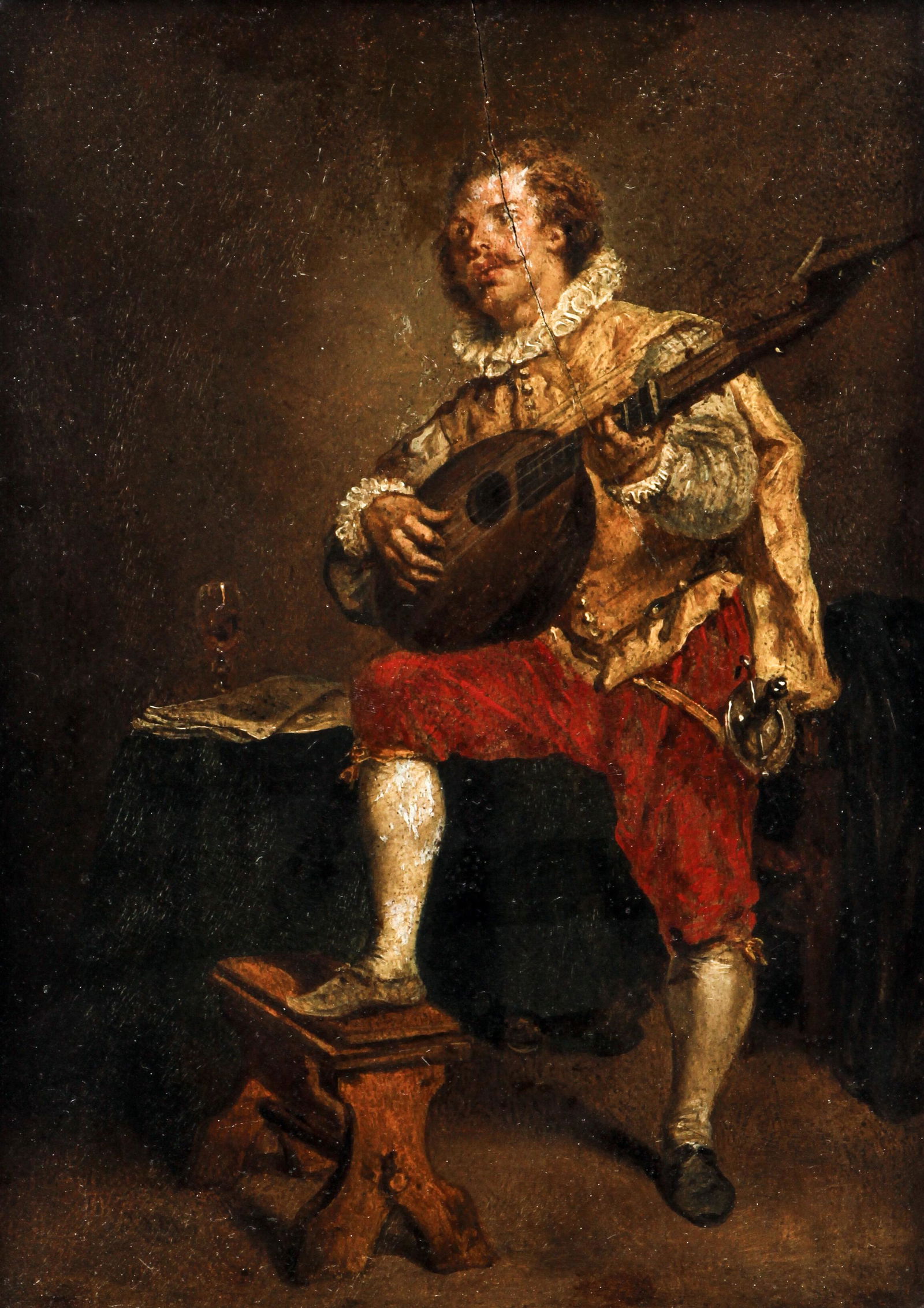 19th Century European oil The Singing Cavalier (1 of 4)