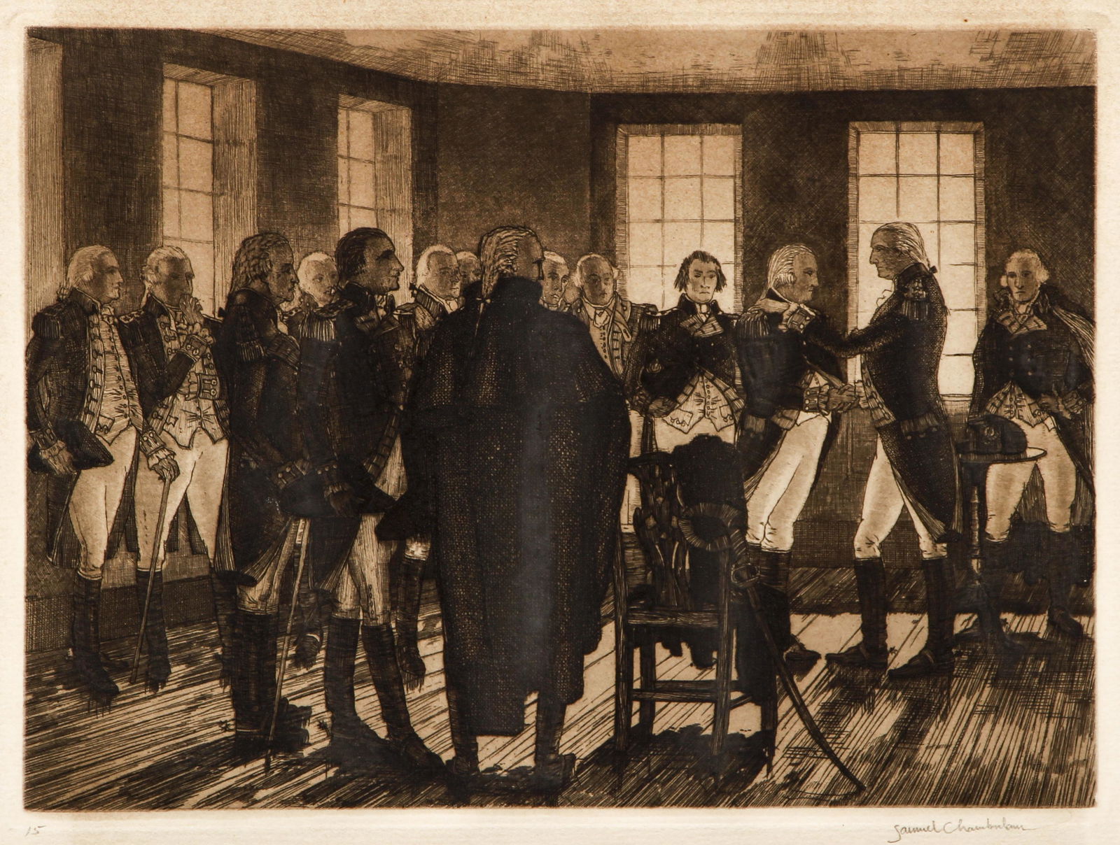 Samuel Chamberlain Washington's Farewell Etching (1 of 6)