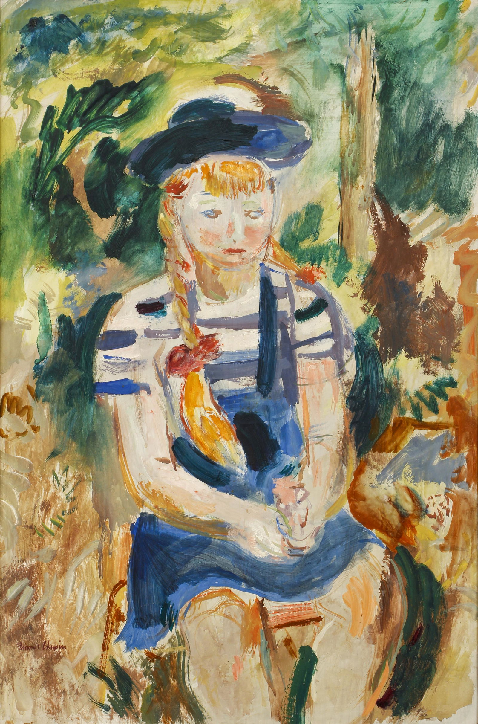 Francis Chapin Seated Portrait of Girl Oil Painting (1 of 4)