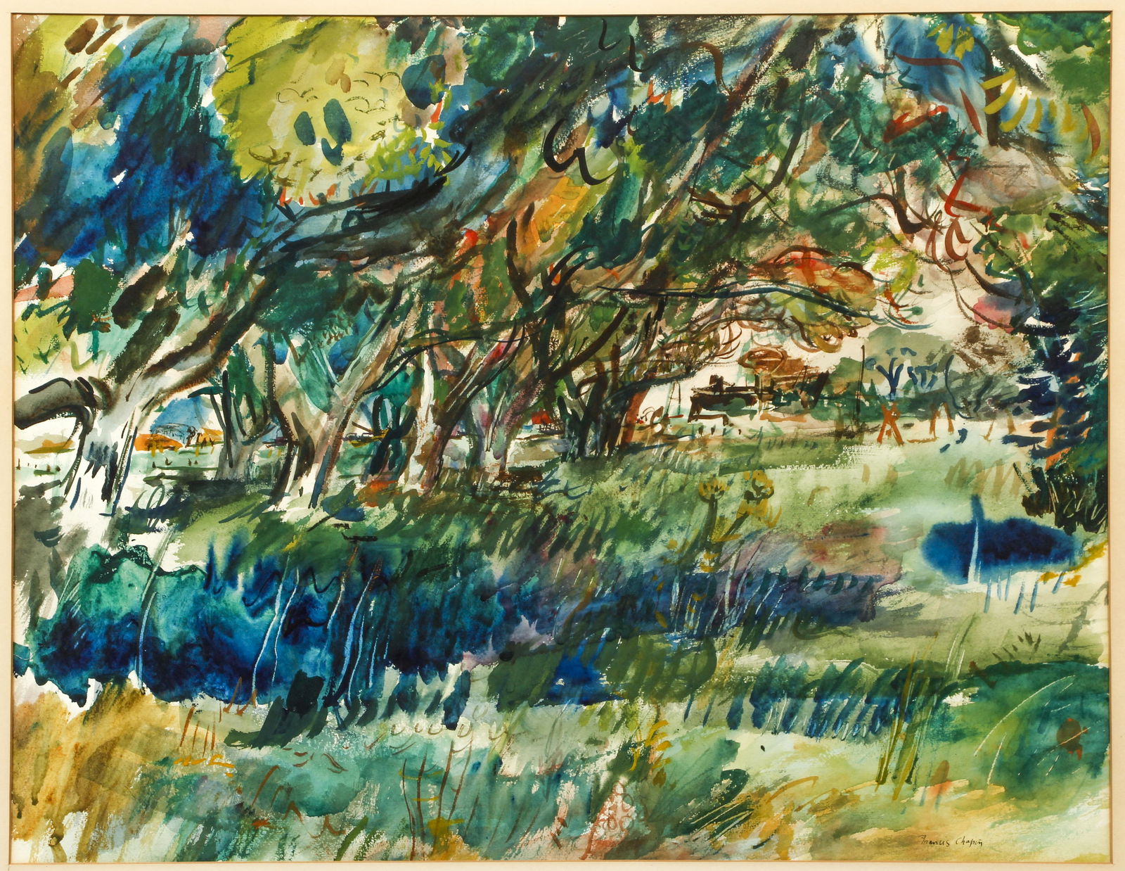 Francis Chapin Landscape Watercolor Signed (1 of 4)