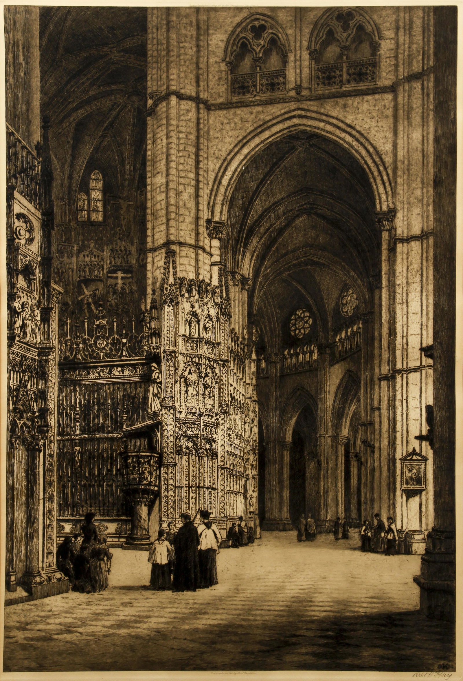 Axel Haig Large Gothic Cathedral Etching Signed (1 of 5)