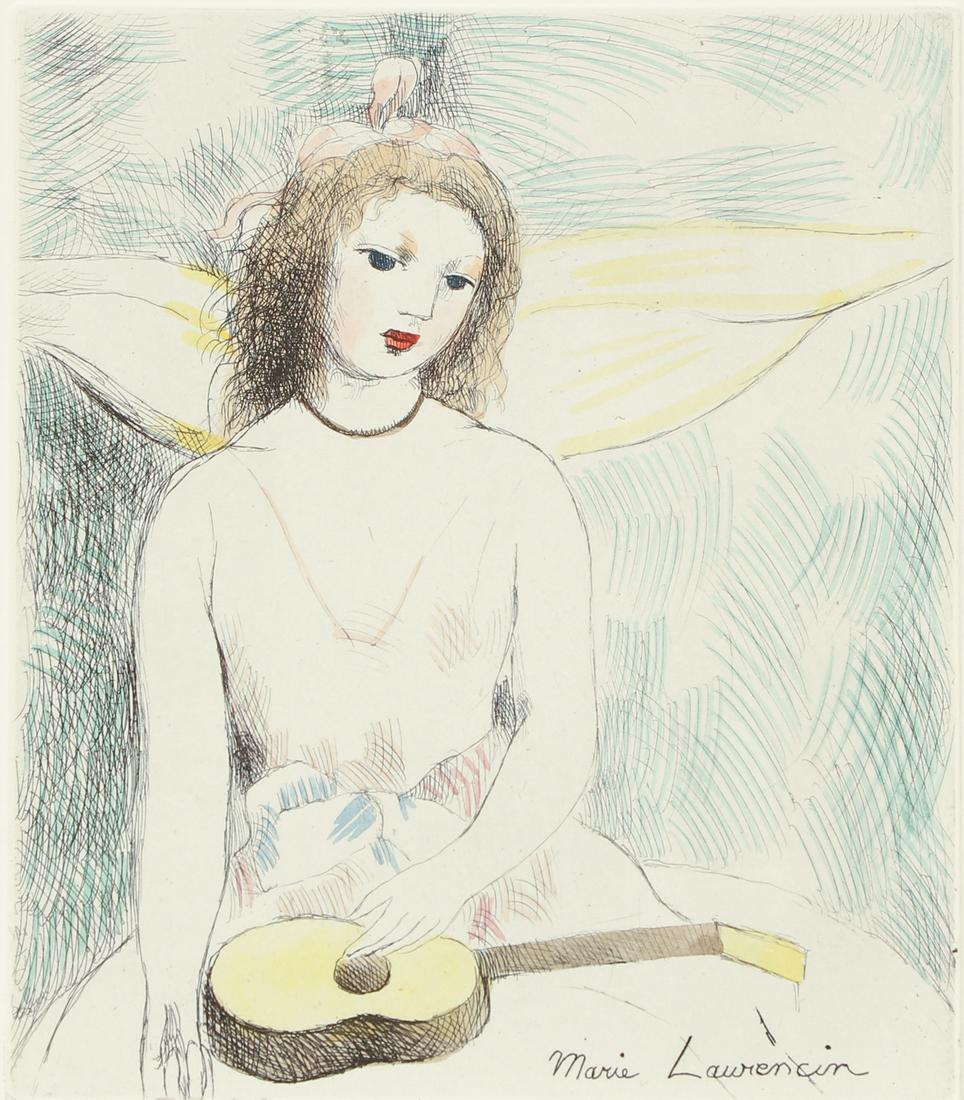 Marie Laurencin Girl with Guitar Color Etching (1 of 7)