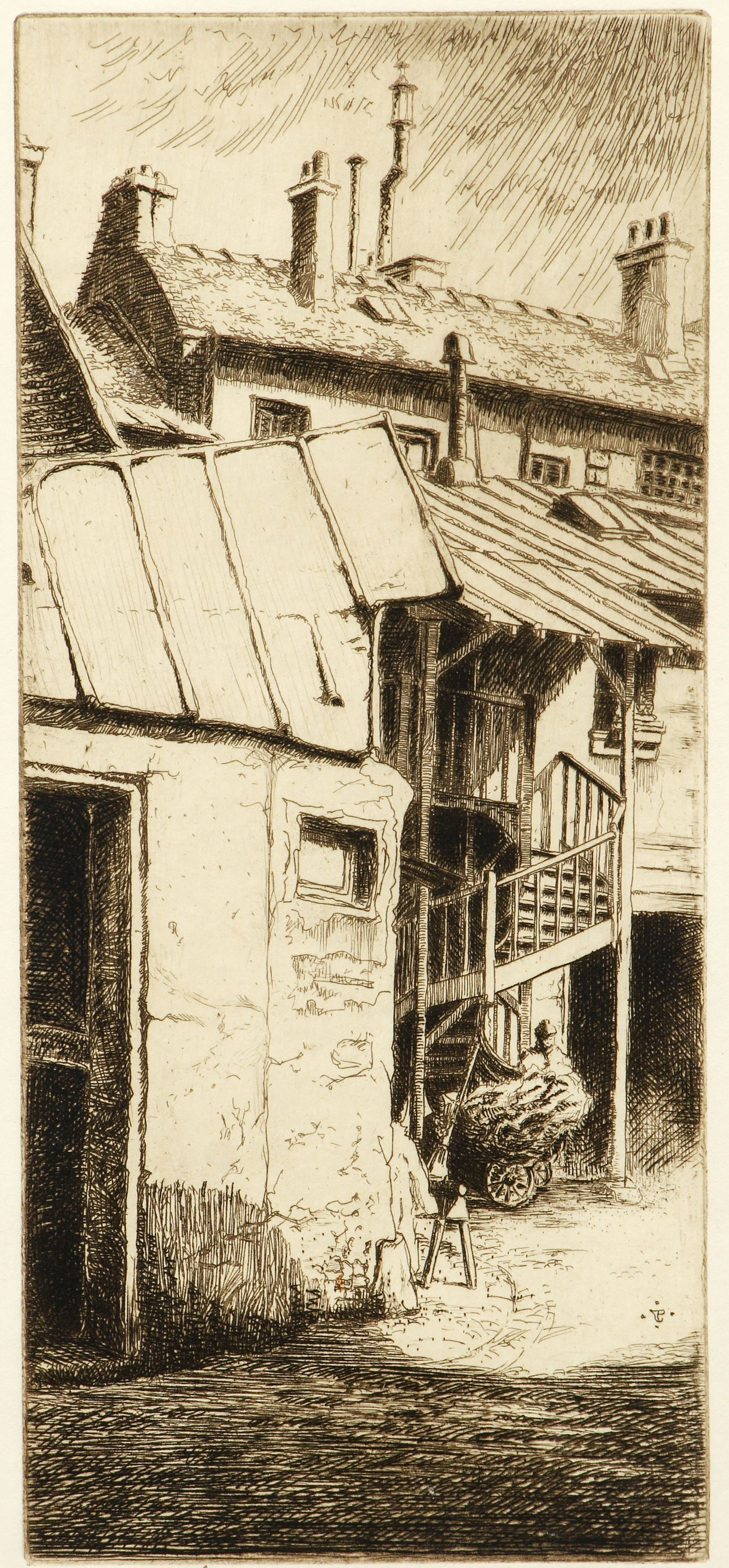 George Plowman etching Rag Pickers Quarter, Paris (1 of 4)