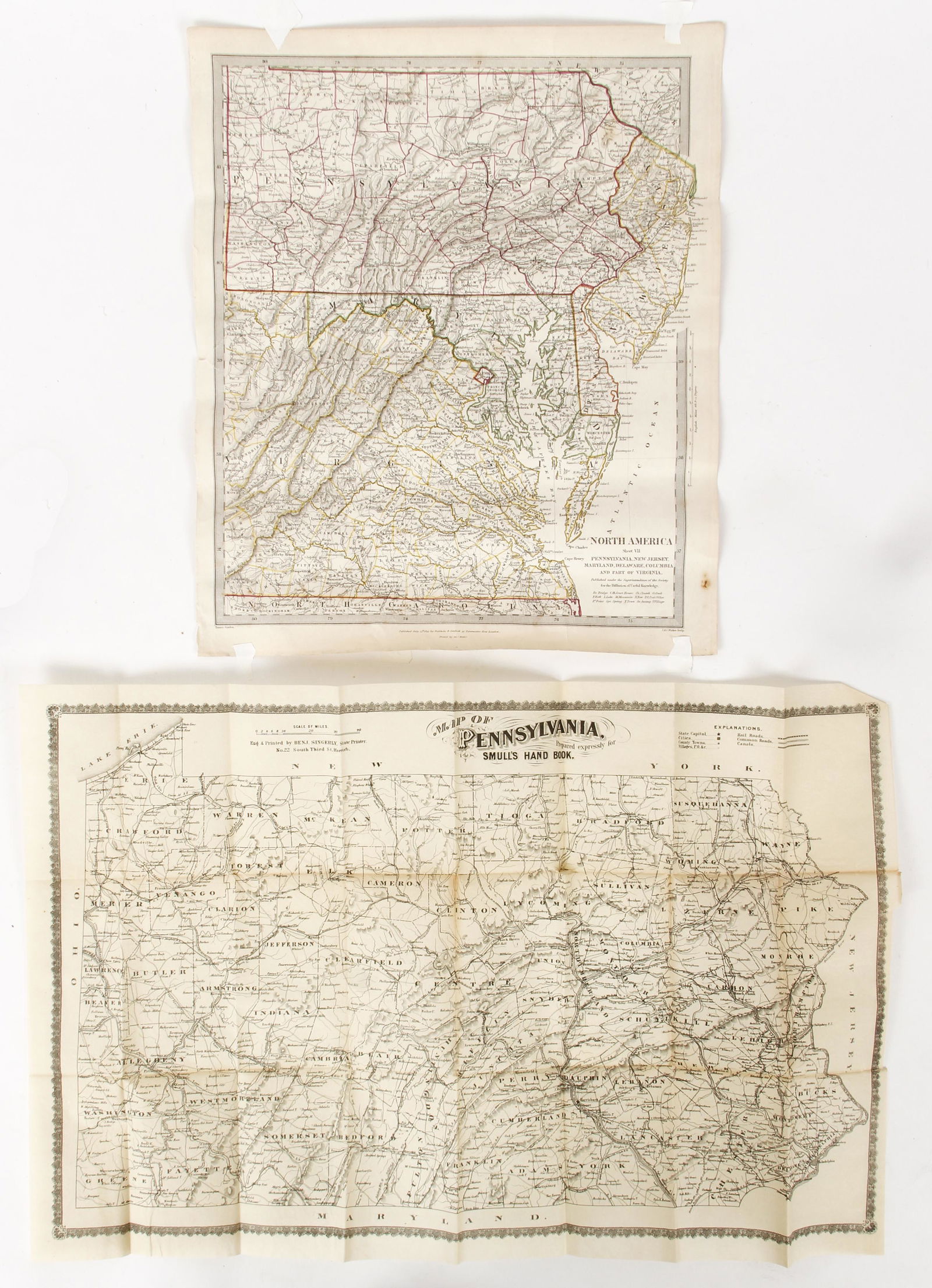 Pair of 19th century maps of Pennsylvania (1 of 4)