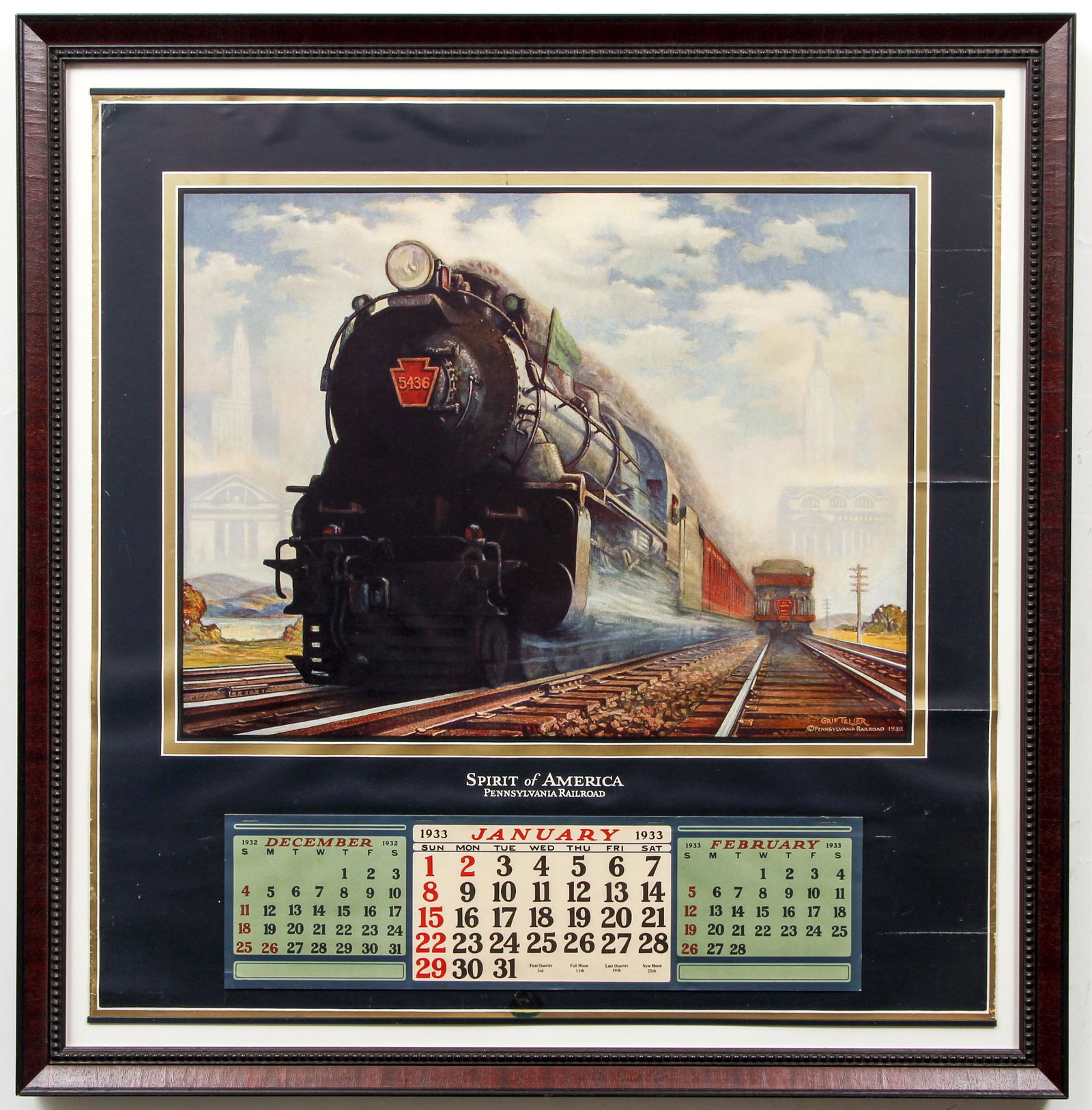 Grif Teller Pennsylvania Railroad Calendar 1932 (1 of 5)