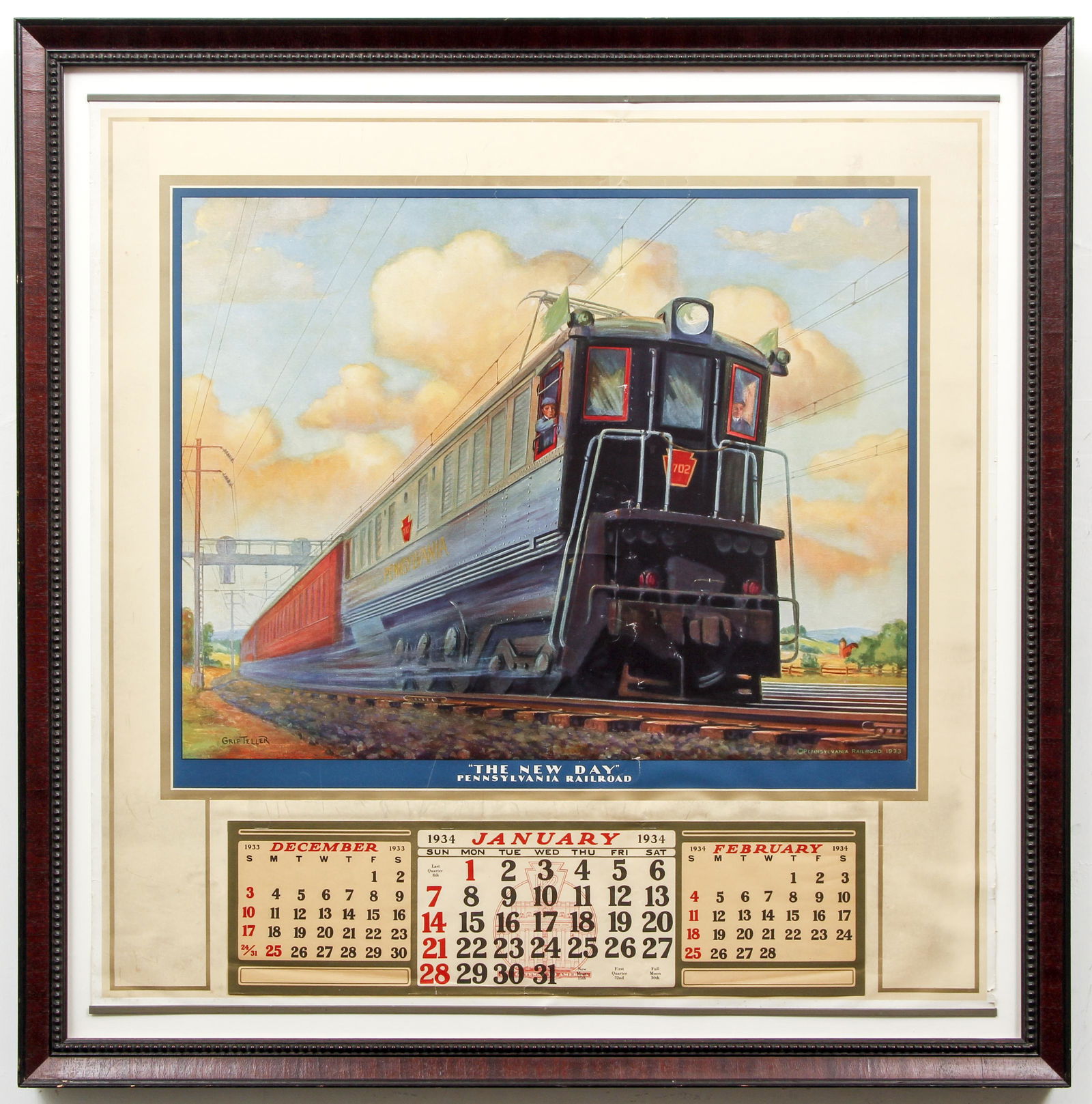 Grif Teller Pennsylvania Railroad Calendar 1933 (1 of 6)
