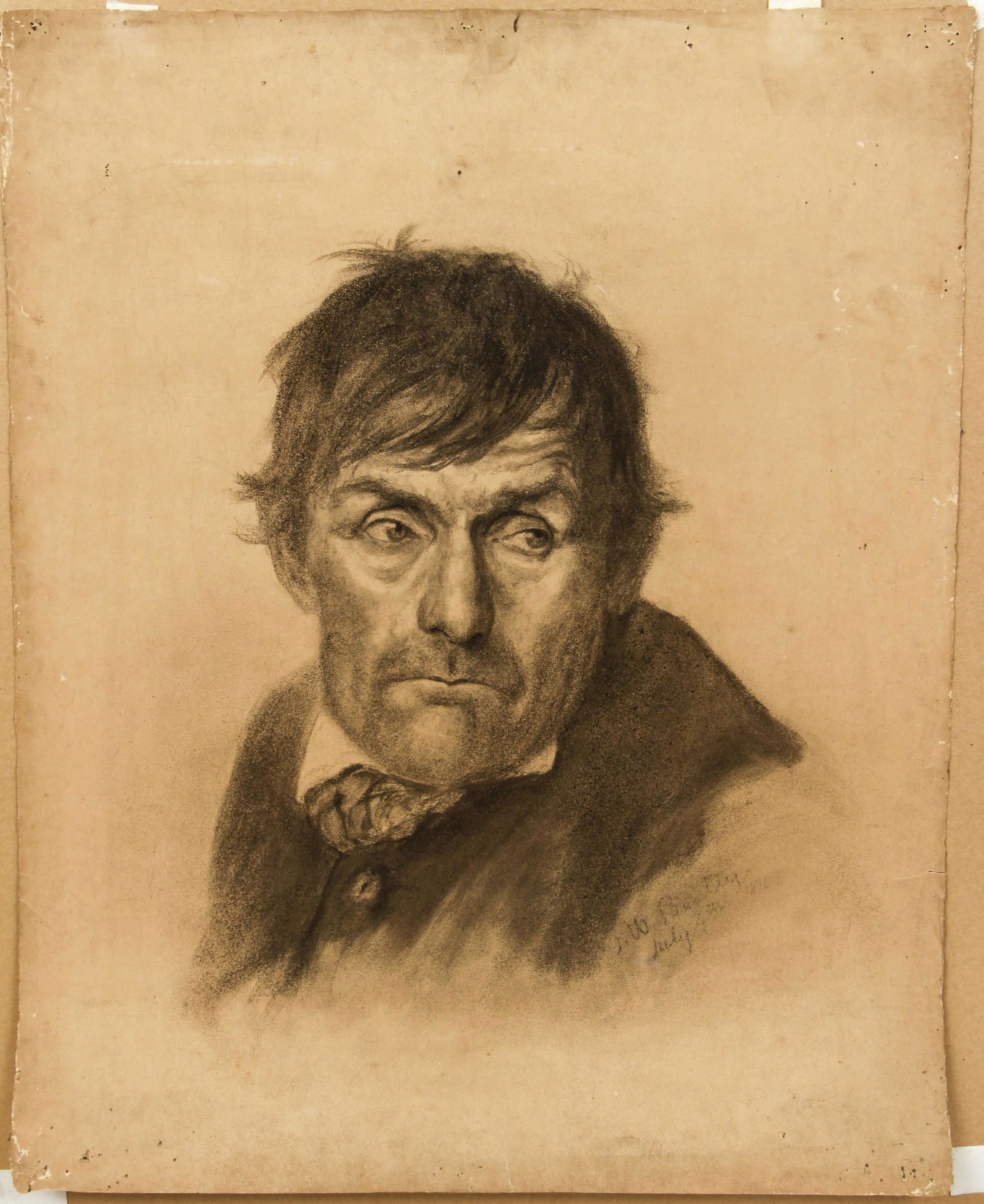 John Beatty 1876 charcoal drawing Pensive Man (1 of 4)