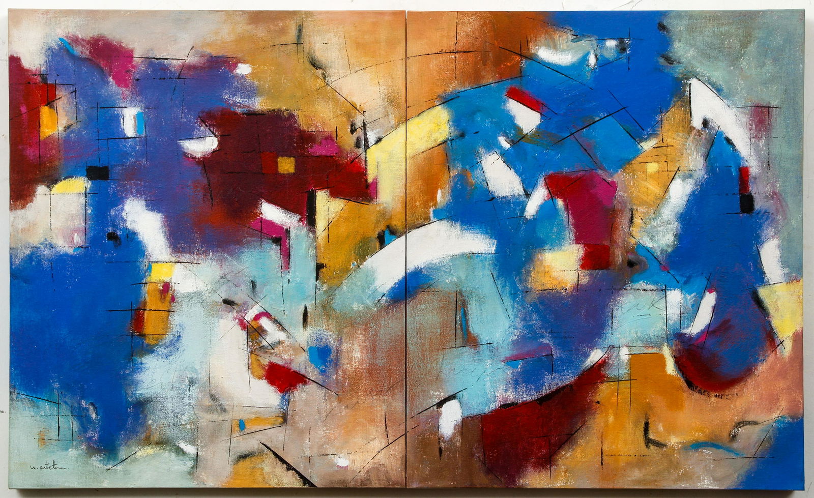 Natxo Arteta 2005 diptych painting Tonight Will Be A (1 of 5)