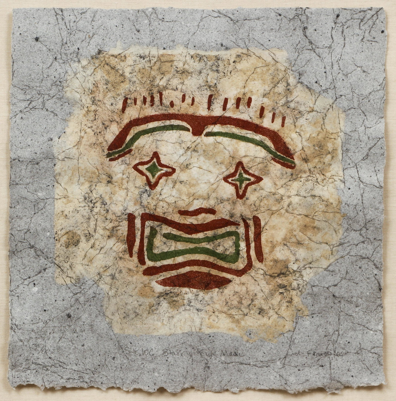 Deborah Cool Flowers Two Color Mask Chine Colle Etching (1 of 6)