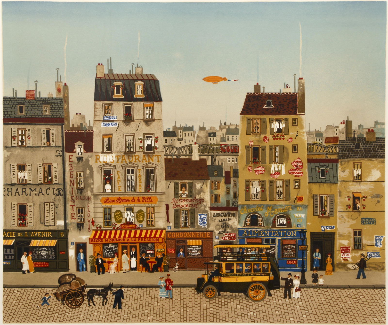 Michel Delacroix Signed Litho French Street Scene (1 of 5)