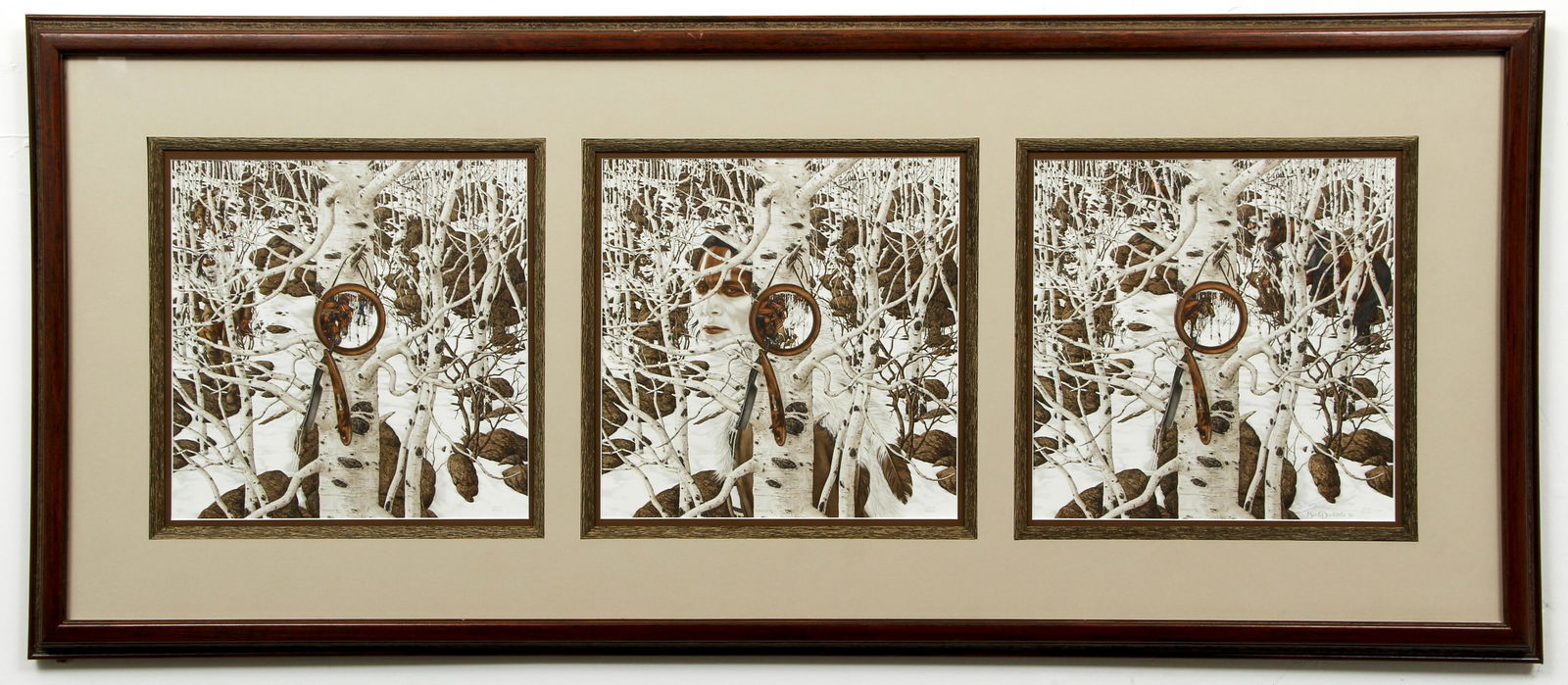 Bev Doolittle Two More Indian Horses Triptych Signed (1 of 8)