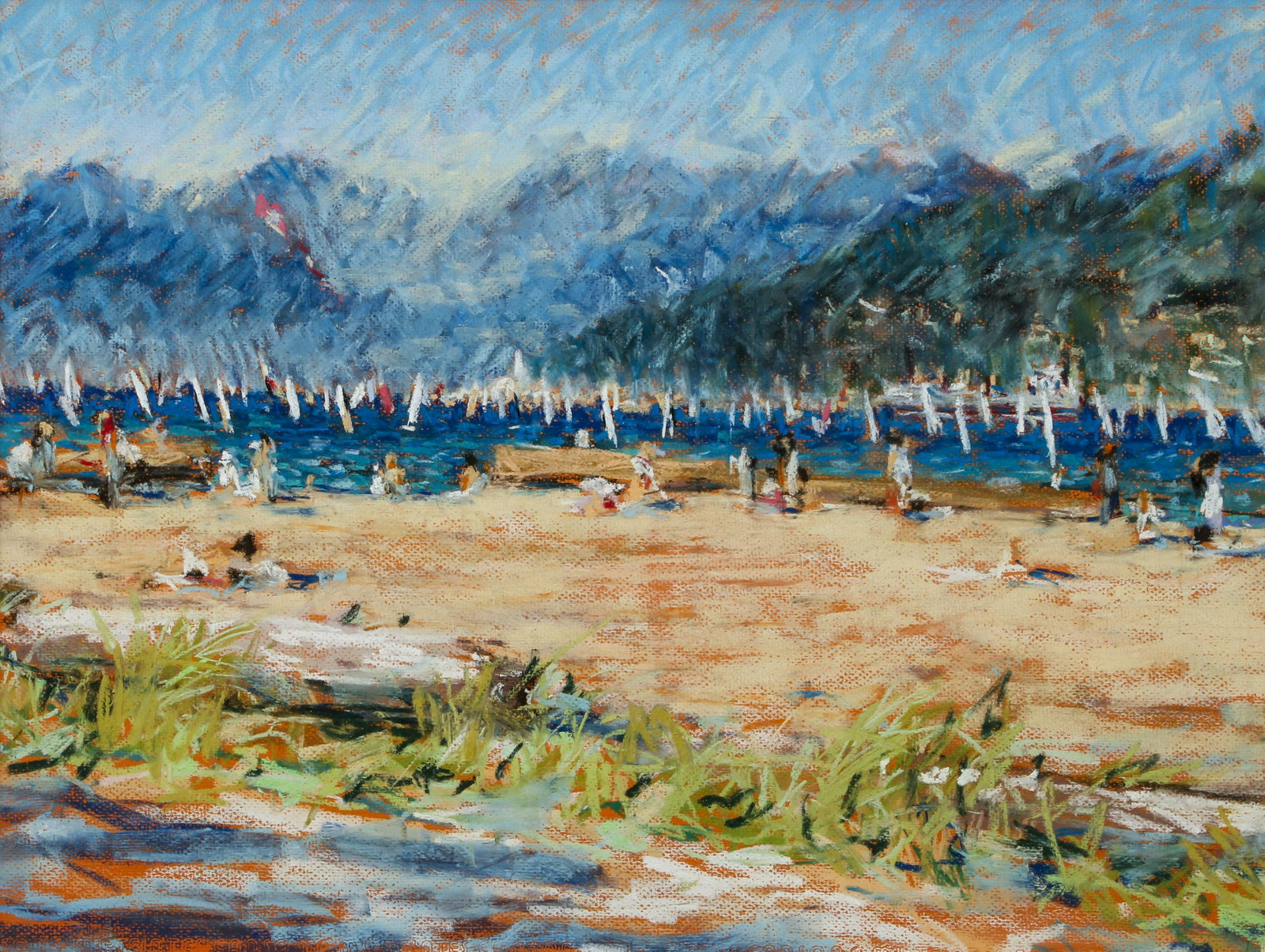 Dan Francis Gray pastel The Regatta: Gray, Daniel Francis (Canadian, born 1947), The Regatta, pastel, 18.5 x 24 inches, framed measuring 29 x 34 inches