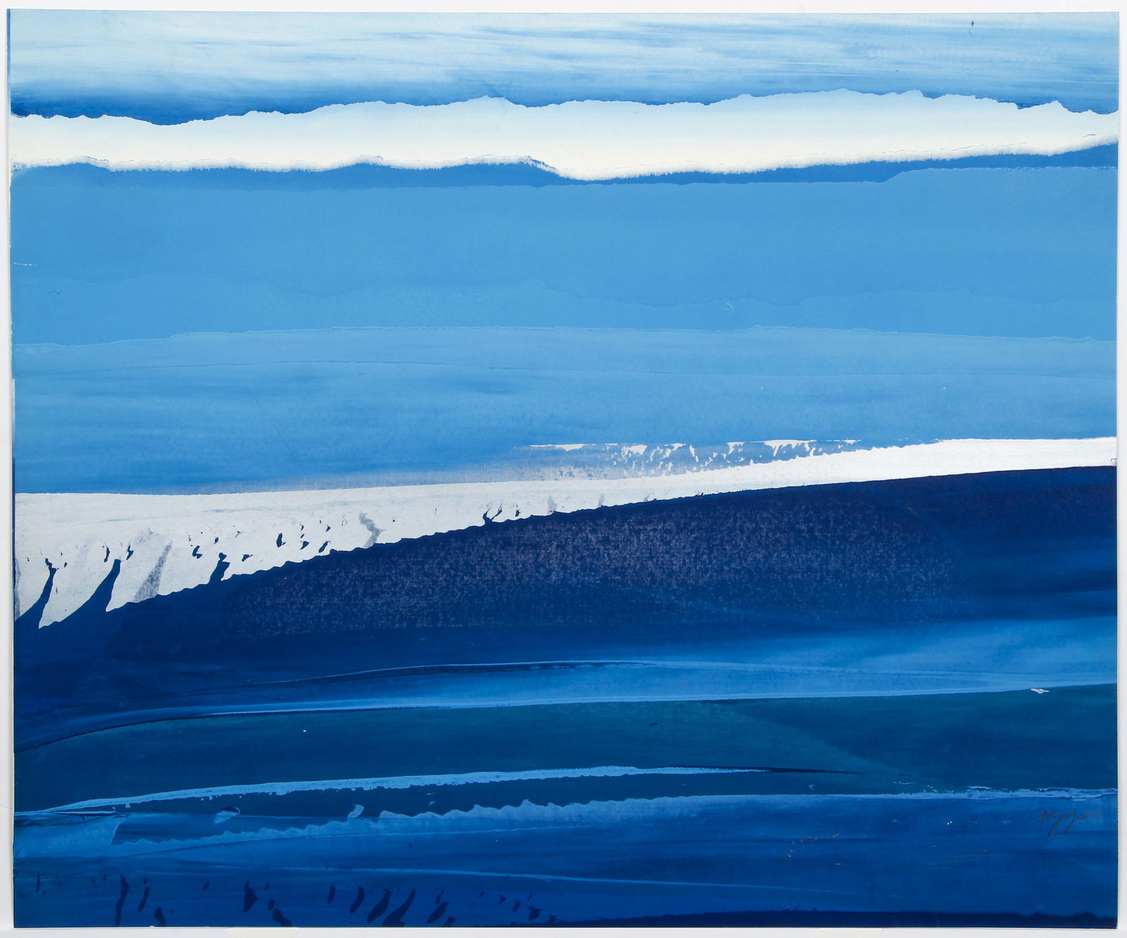 Joseph Grippi Blue Landscape 1970s Silkscreen Signed (1 of 3)