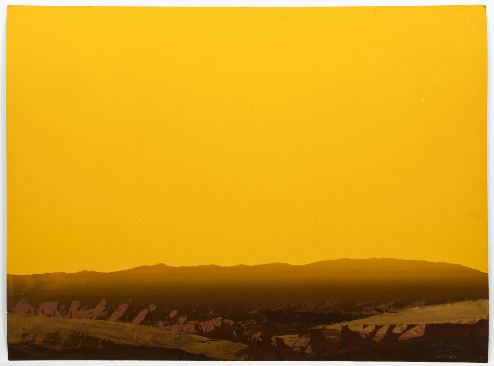 Joseph Grippi Yellow Landscape 1970s Silkscreen Signed (1 of 3)