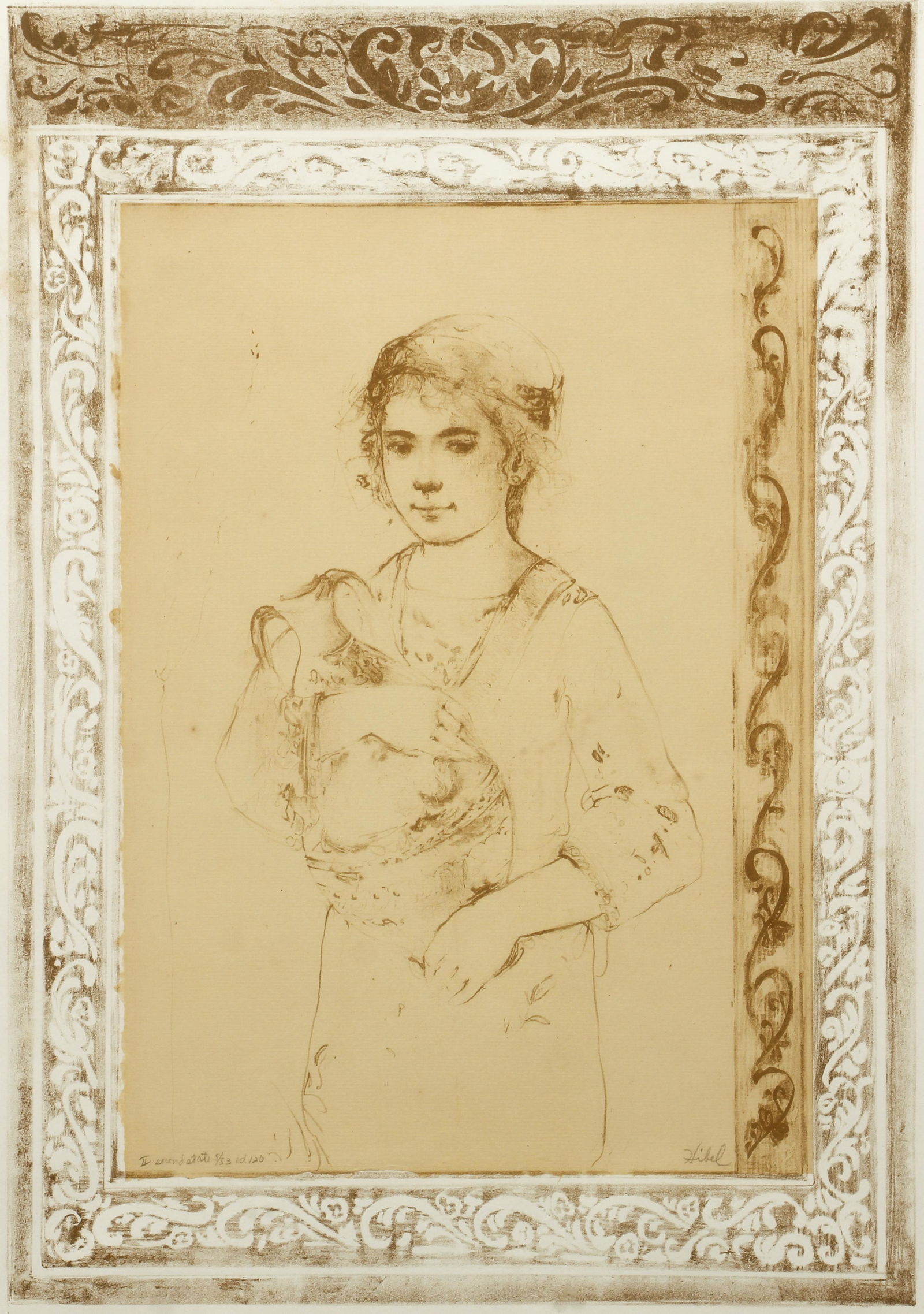 Edna Hibel Girl with Jug Signed Print Litho (1 of 5)