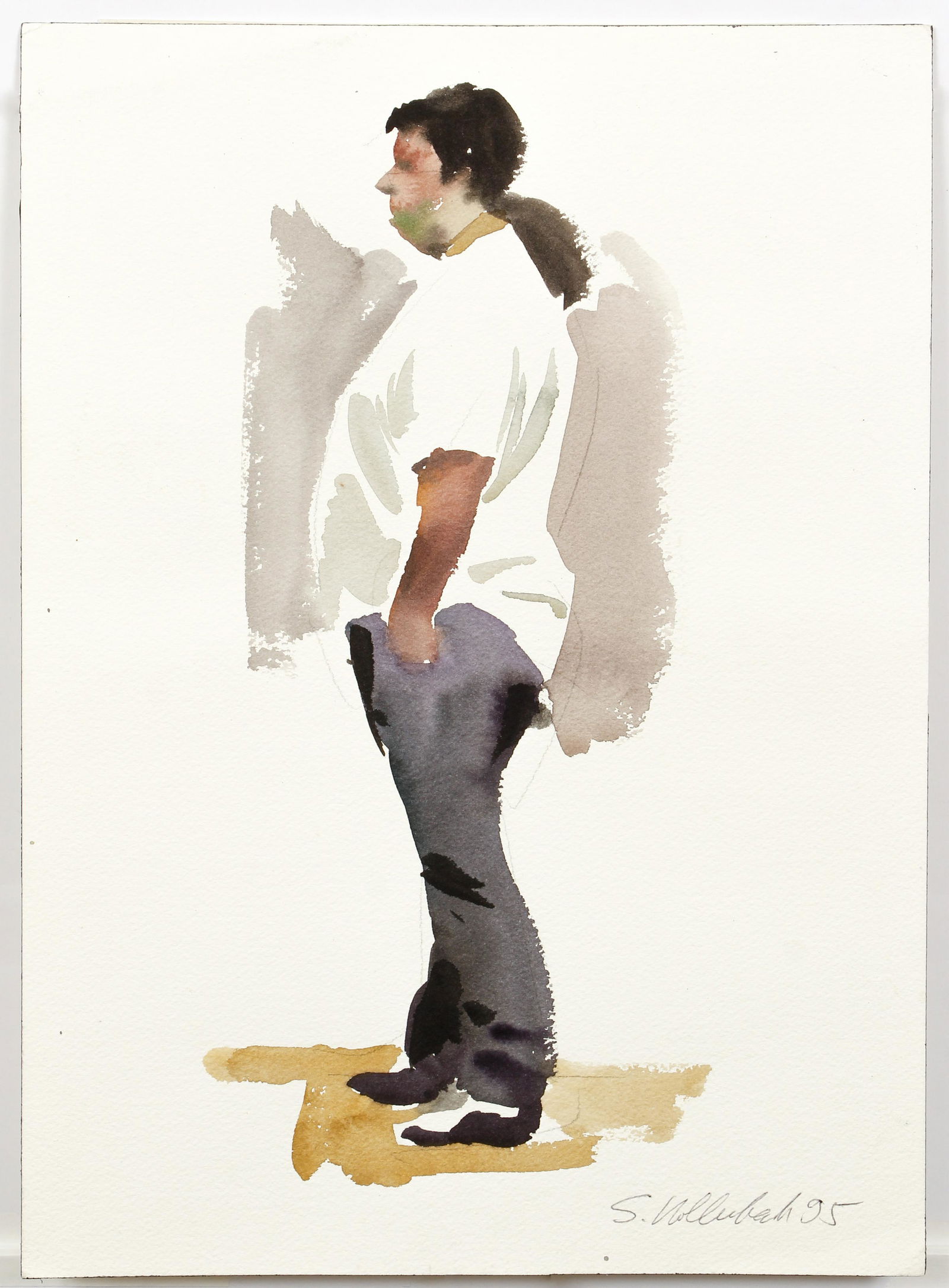 Serge Hollerbach Untitled 1995 Watercolor Portrait (1 of 3)