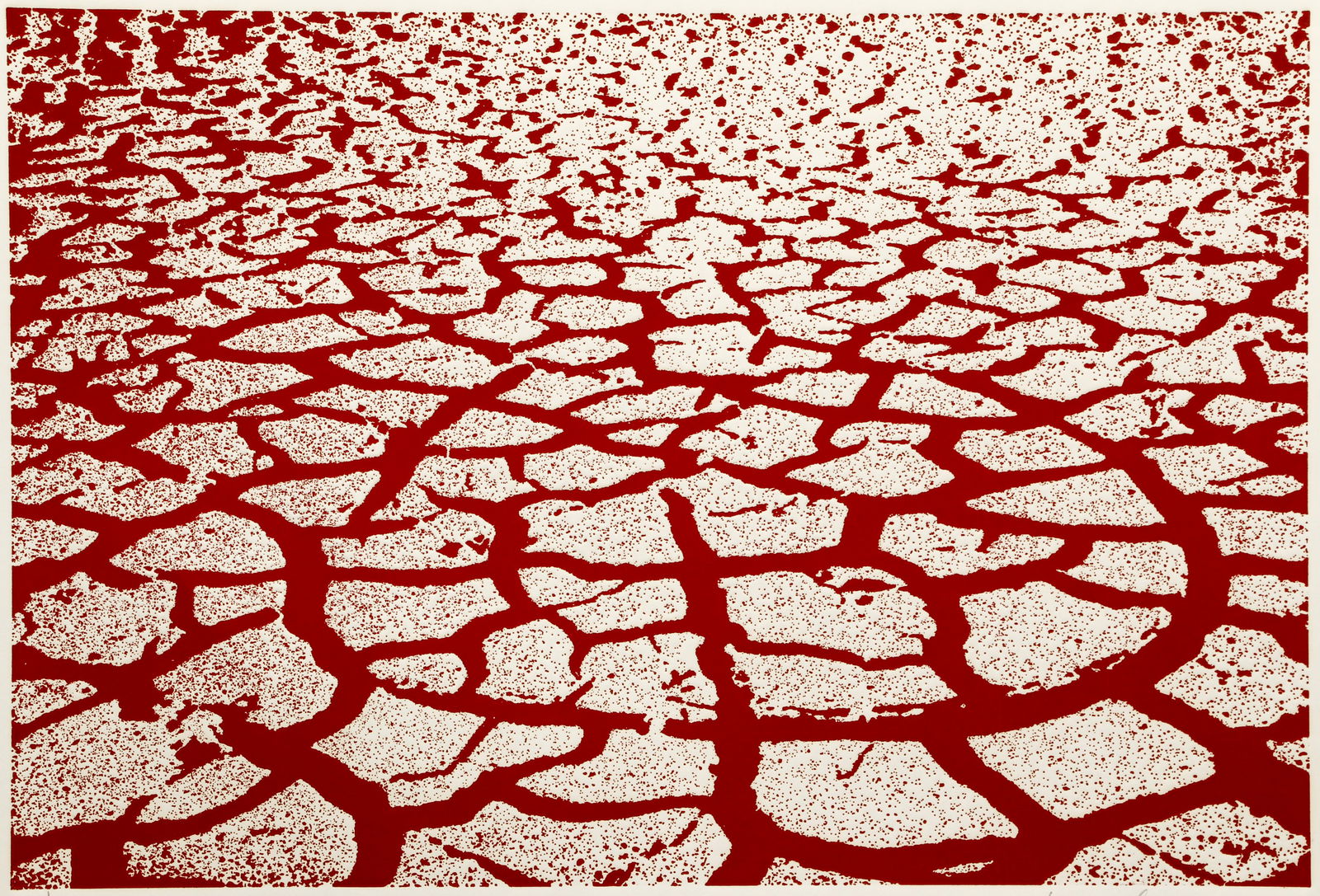 Menashe Kadishman Cracked Earth Red Aquatint Signed (1 of 5)