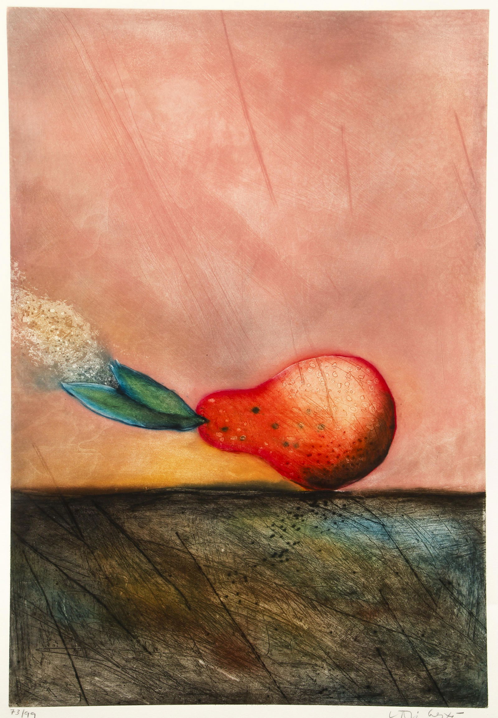 Norman Laliberte Pear Intaglio Print Signed (1 of 5)
