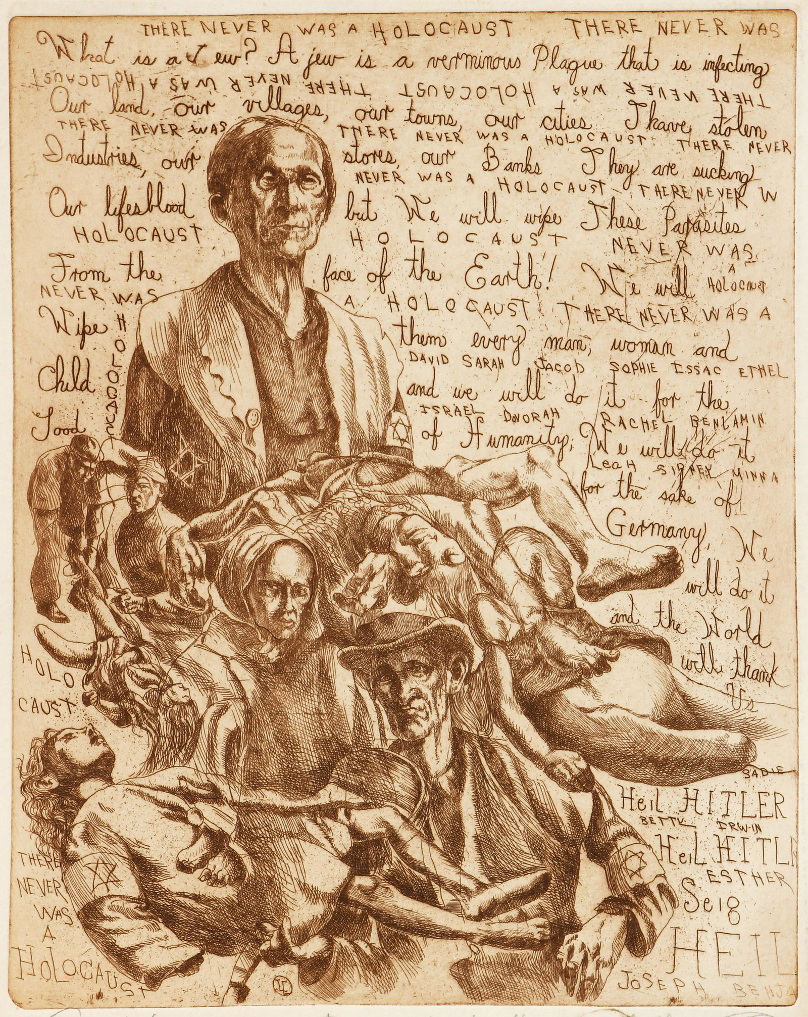 Leonard Leibowitz etching To Forget the Extermination (1 of 5)