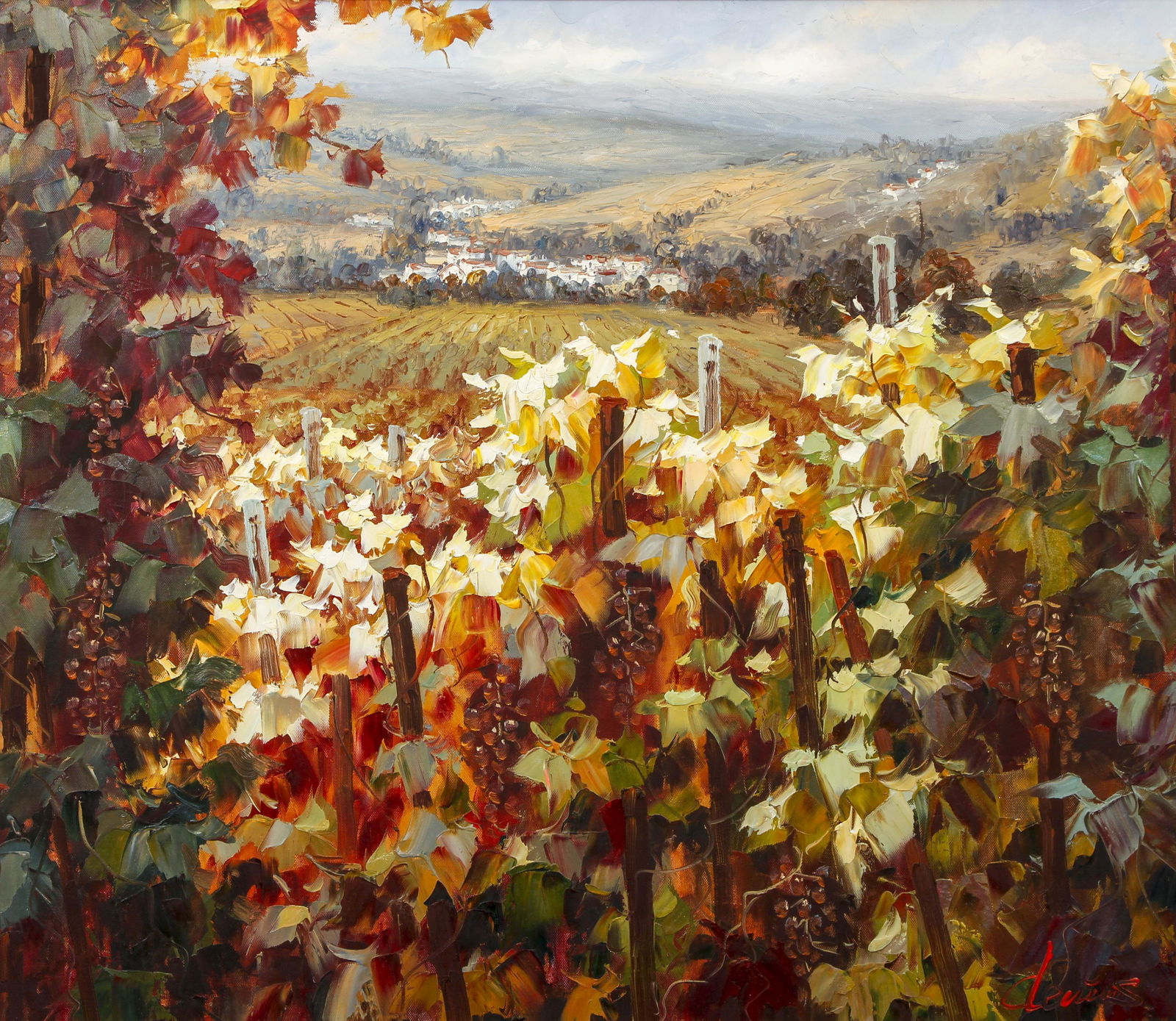 C. Lewis Impressionist oil Tuscan Villa (1 of 4)