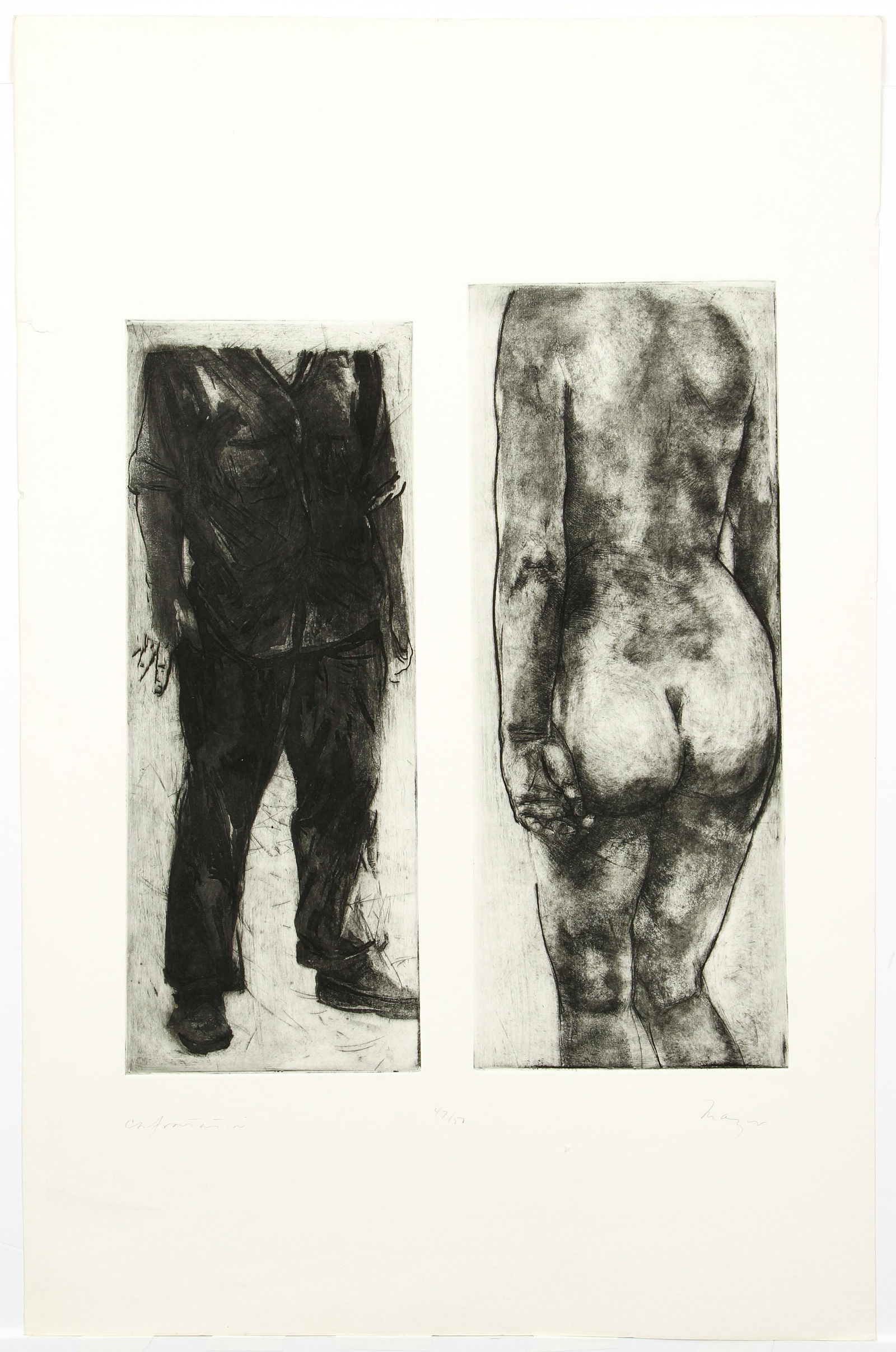 Michael Mazur Confrontation Etching Signed (1 of 8)