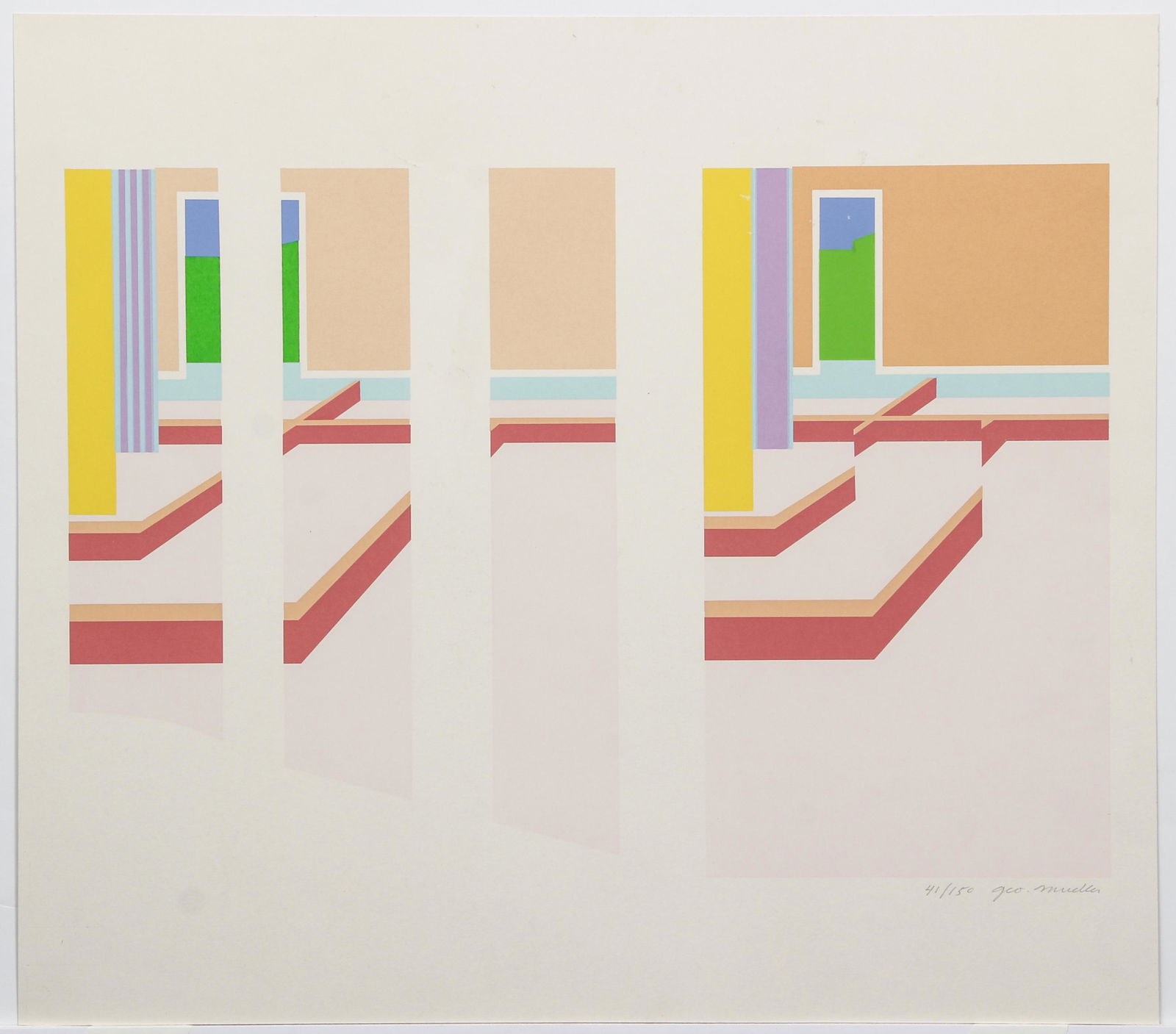 George Mueller Rooms 1970s Silkscreen Signed (1 of 3)