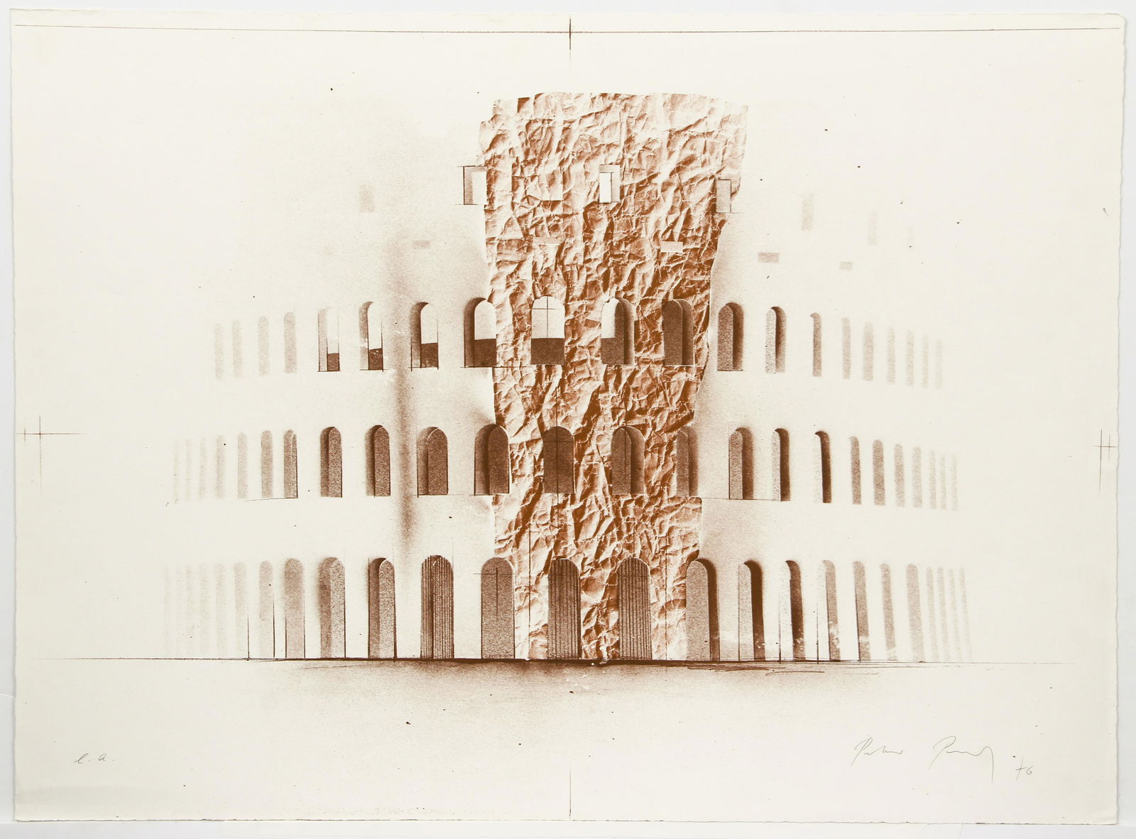 Peter Paul 1976 lithograph Coloseo from Roman Sketches (1 of 5)