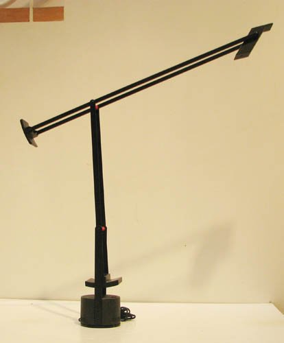 Artemide Tizio Lamp by Richard Sapper: Artist: Sapper, Richard for Artemide Title: Tizio Lamp Medium: lamp Dimensions: 46.25 x 4.5 x 4 inches (totally upright) Signature: Artemide/Tizio imprint on underside