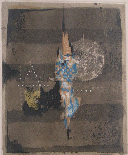Johnny Friedlaender orig etching Abstract: Artist: Friedlaender, Johnny (German 1912-1992) Title: Untitled Abstract Medium: color etching and aquatint Dimensions: 6.75 x 5.5 inches Edition Number: XXV/LV Signature: pencil signed