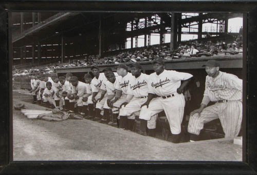 Teenie Harris Team Photo Pittsburgh Crawfords, Neg: Artist: Harris, Charles 'Teenie' (American 1908-1998) Title: Team portrait of Pittsburgh Crawfords Negro League baseball team at Forbes Field Date: circa 1945 Medium: gelatin silver print Dimensions: 