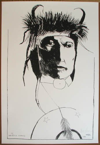 Leonard Baskin Chief Wetsit Assinnboine: BASKIN, Leonard (American, 1922-2000) Chief Wetsit Assinnboine, 1972 lithograph 35 x 25 inches 102/160 Pencil signed and numbered lower margin