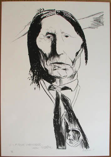 Leonard Baskin, Wolf Robe, orig Litho: BASKIN, Leonard (American, 1922-2000) Wolf Robe - Cheyenne, 1972 lithograph 35 x 25 inches 76/160 pencil signed and numbered