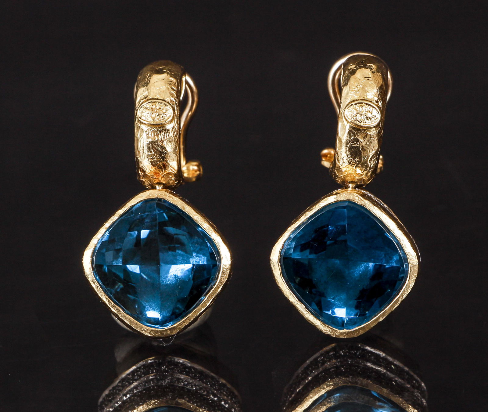 Pr. 14K Topaz Diamond Earrings (1 of 5)