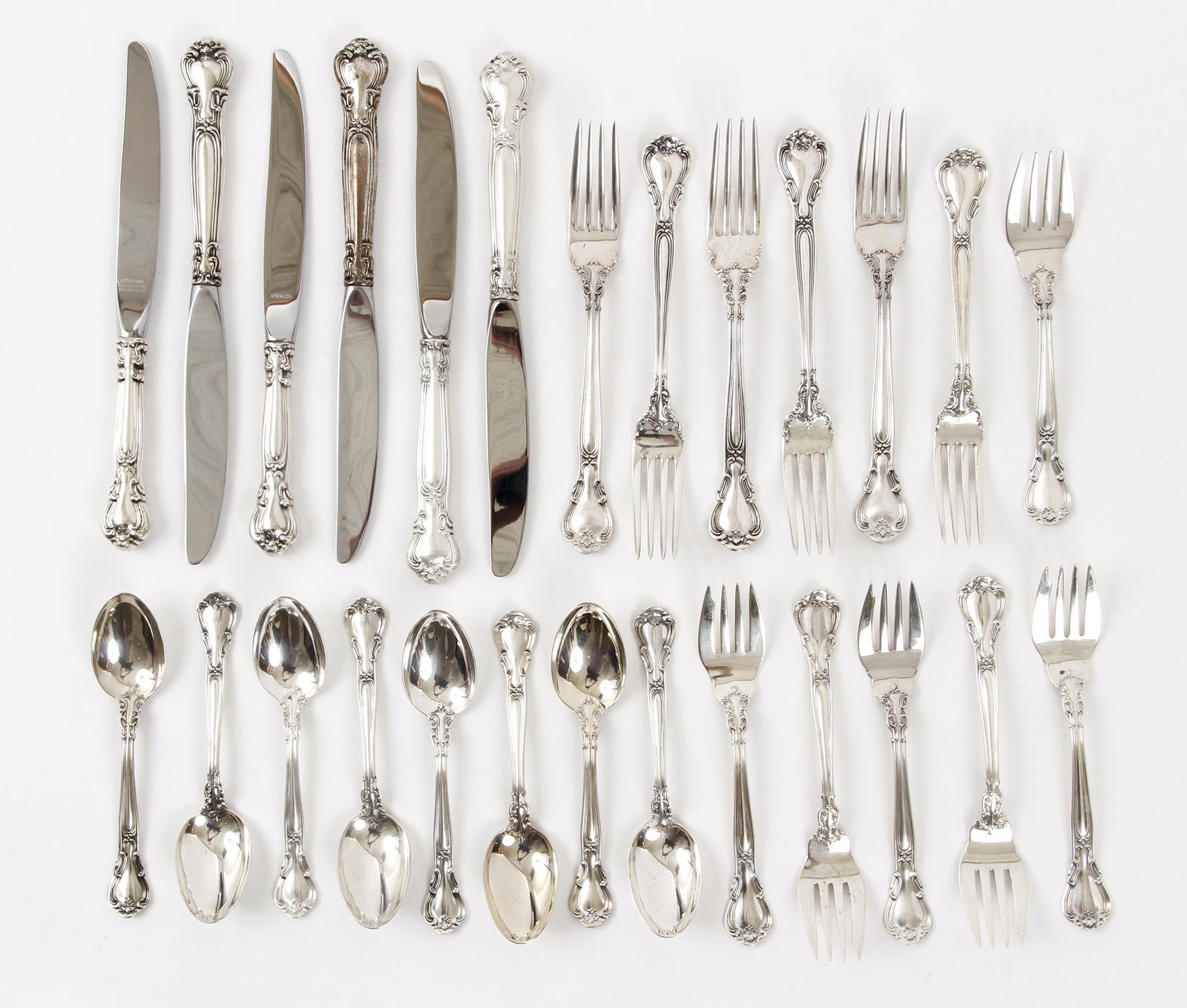 26pc Gorham Chantilly Sterling Flatware (1 of 9)