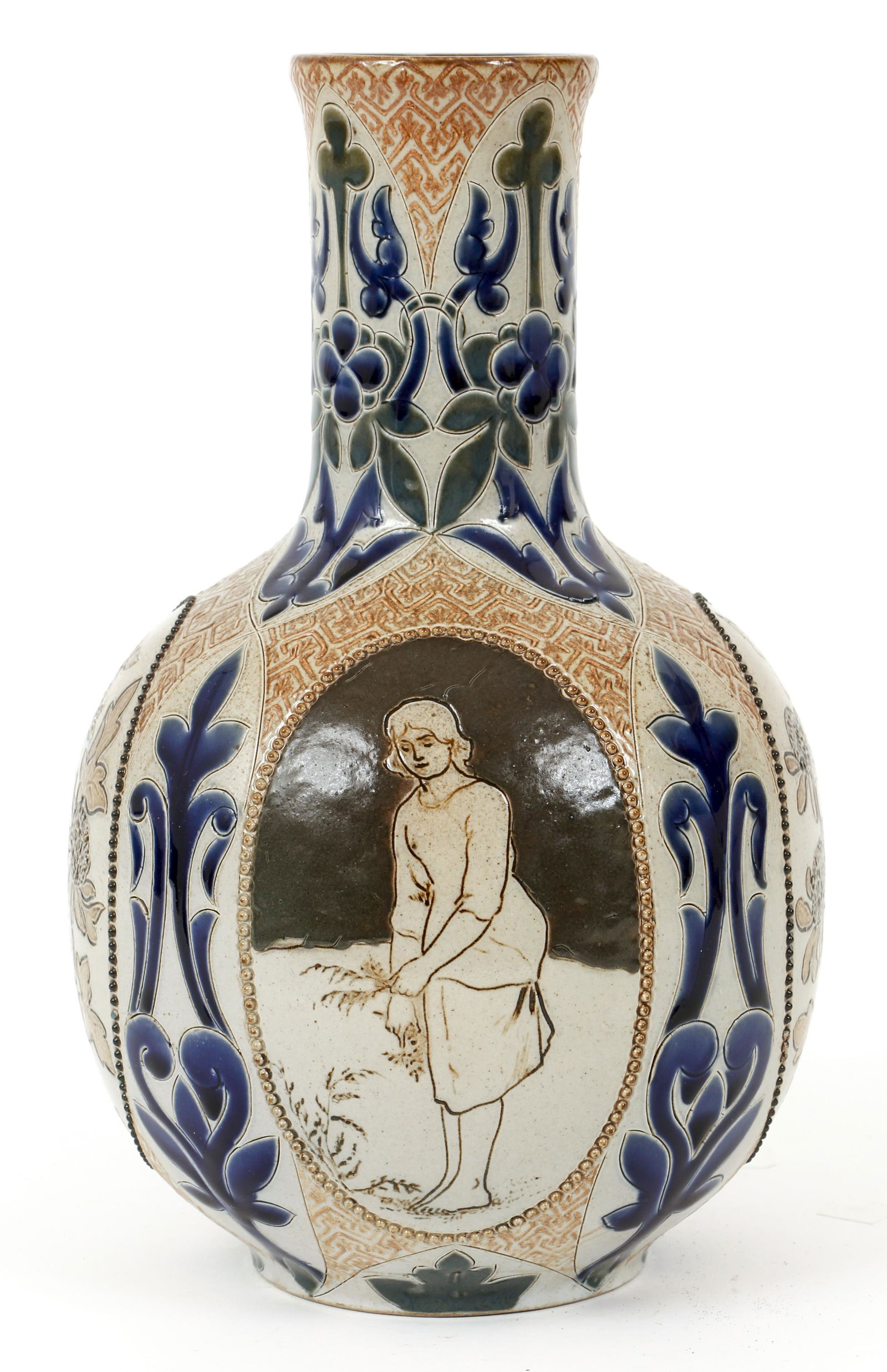 Doulton Lambeth Lizzie Daintree Sunflower Vase (1 of 8)