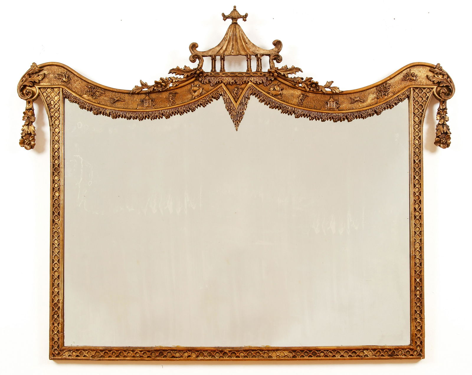 English Chippendale-Style Carved Giltwood Mirror (1 of 5)