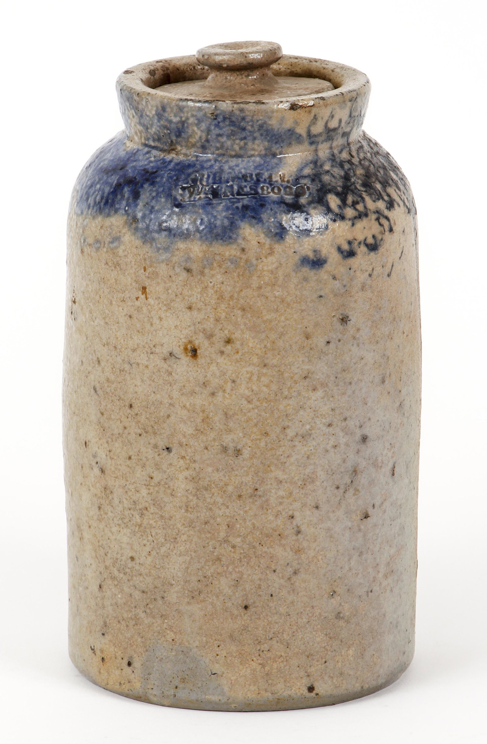 John Bell Waynesboro Pa stoneware preserve or Snuff Jar (1 of 6)