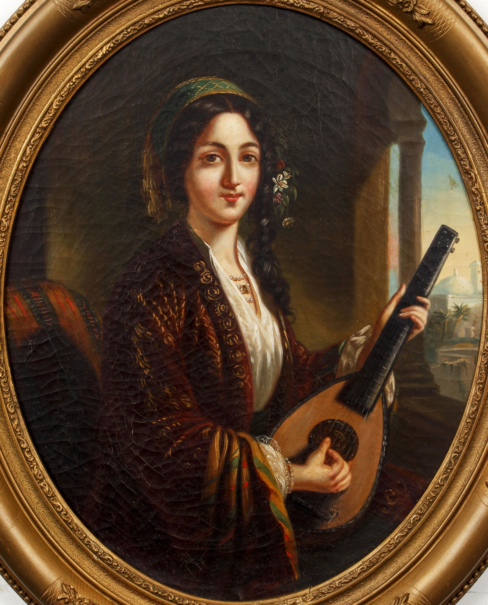 19th C. Victorian Orientalist Woman with Mandolin (1 of 4)