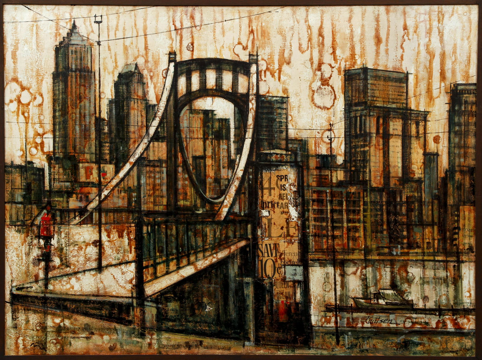 Paul Paulsen painting collage 6th Street Bridge, (1 of 5)