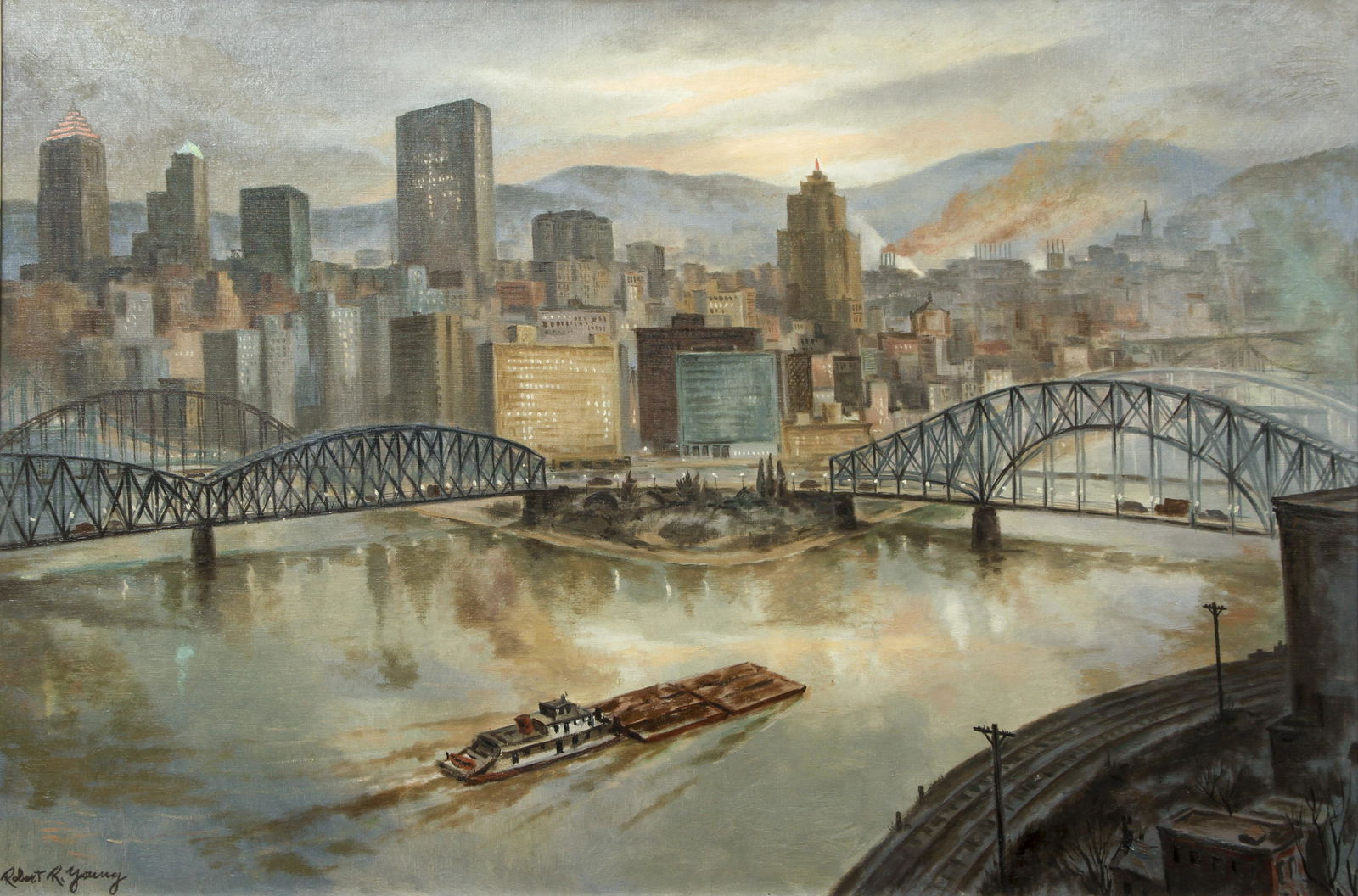 Robert R. Young mid 1950's oil The Golden Triangle (1 of 4)