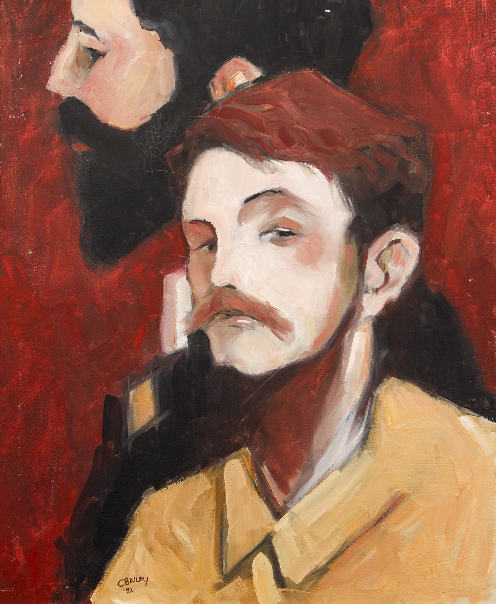 Clifford Bailey oil painting Oh' Red: Bailey, Clifford (American, Born 1969), Oh' Red, oil on canvas, 36 x 30 inches, signed and titled on canvas reverse, Provenance: acquired from the artist, framed measuring 41 x 34 inches.