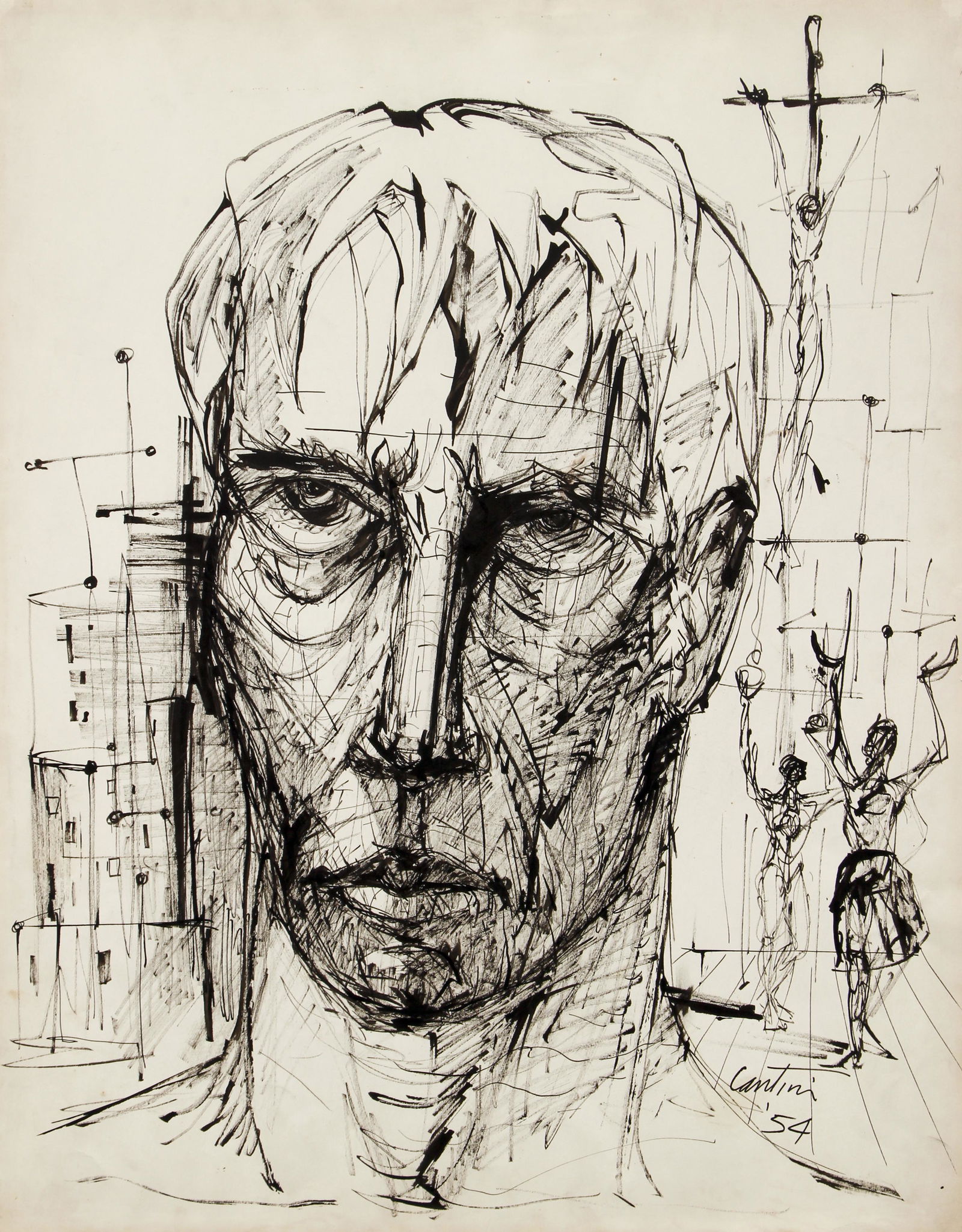 Virgil Cantini Pontius Pilate ink drawing (1 of 5)