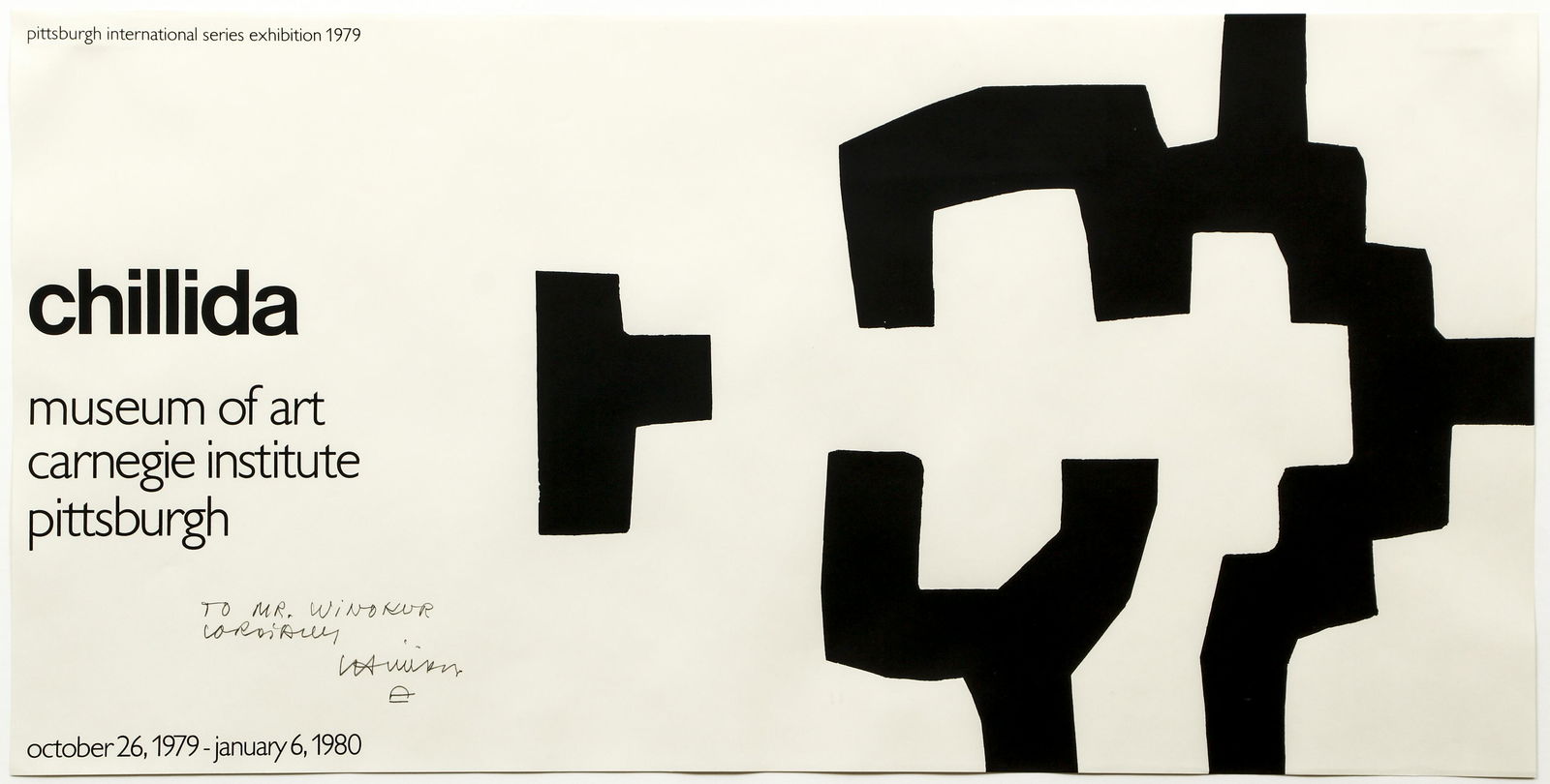 Eduardo Chillida signed poster for 1979 Carnegie (1 of 4)