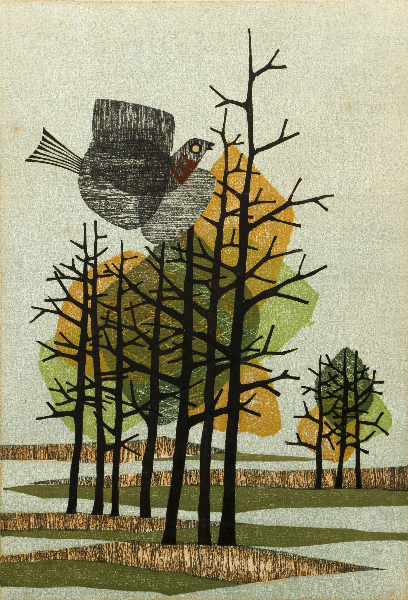 Fumio Fujita Modern Japanese Woodblock 1963 (1 of 4)