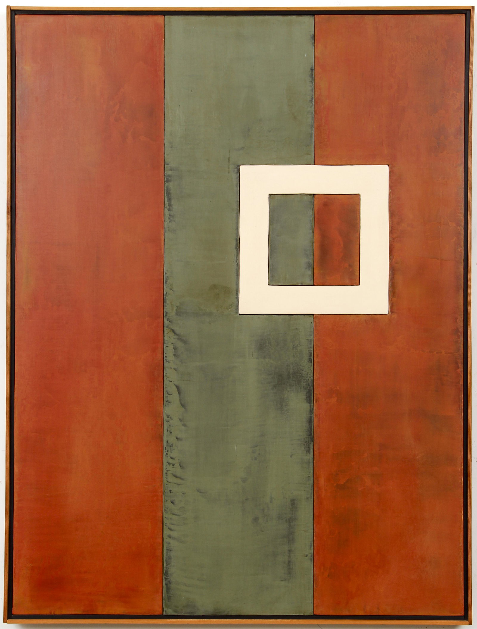 John and Ann Gillen 2003 painting Itanos: Gillen, John and Ann Neale (American 20th/ 21st Century), Itanos, 2003, acrylic and gypsum on wood, 36 x 27 inches, signed, titled, and dated on reverse, framed in a strip frame measuring 37 x 28 inch