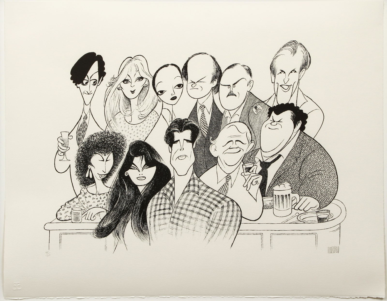 Al Hirschfeld Cheers Original Signed Lithograph (1 of 5)