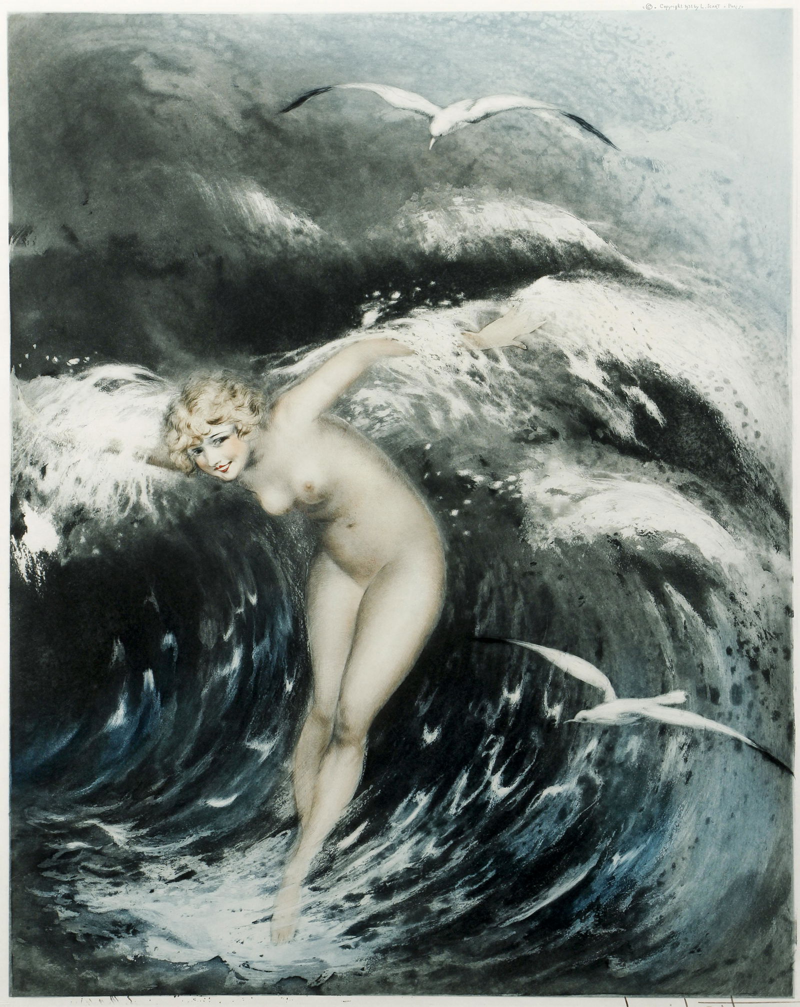 Louis Icart Venus in the Waves Signed Etching and (1 of 5)